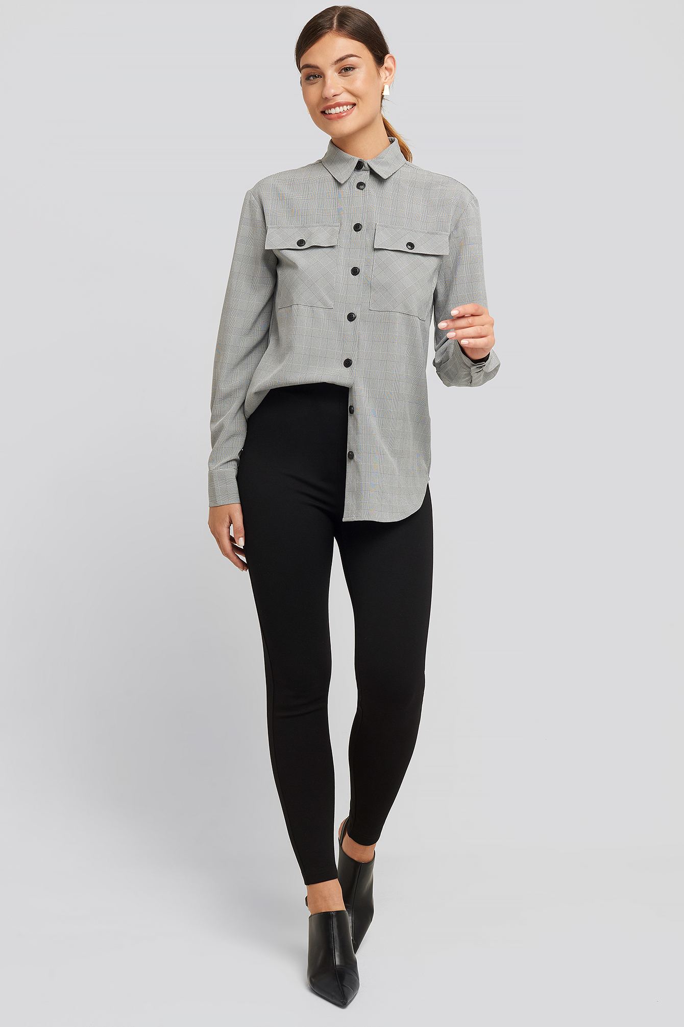 High Waist Jersey Pants Black