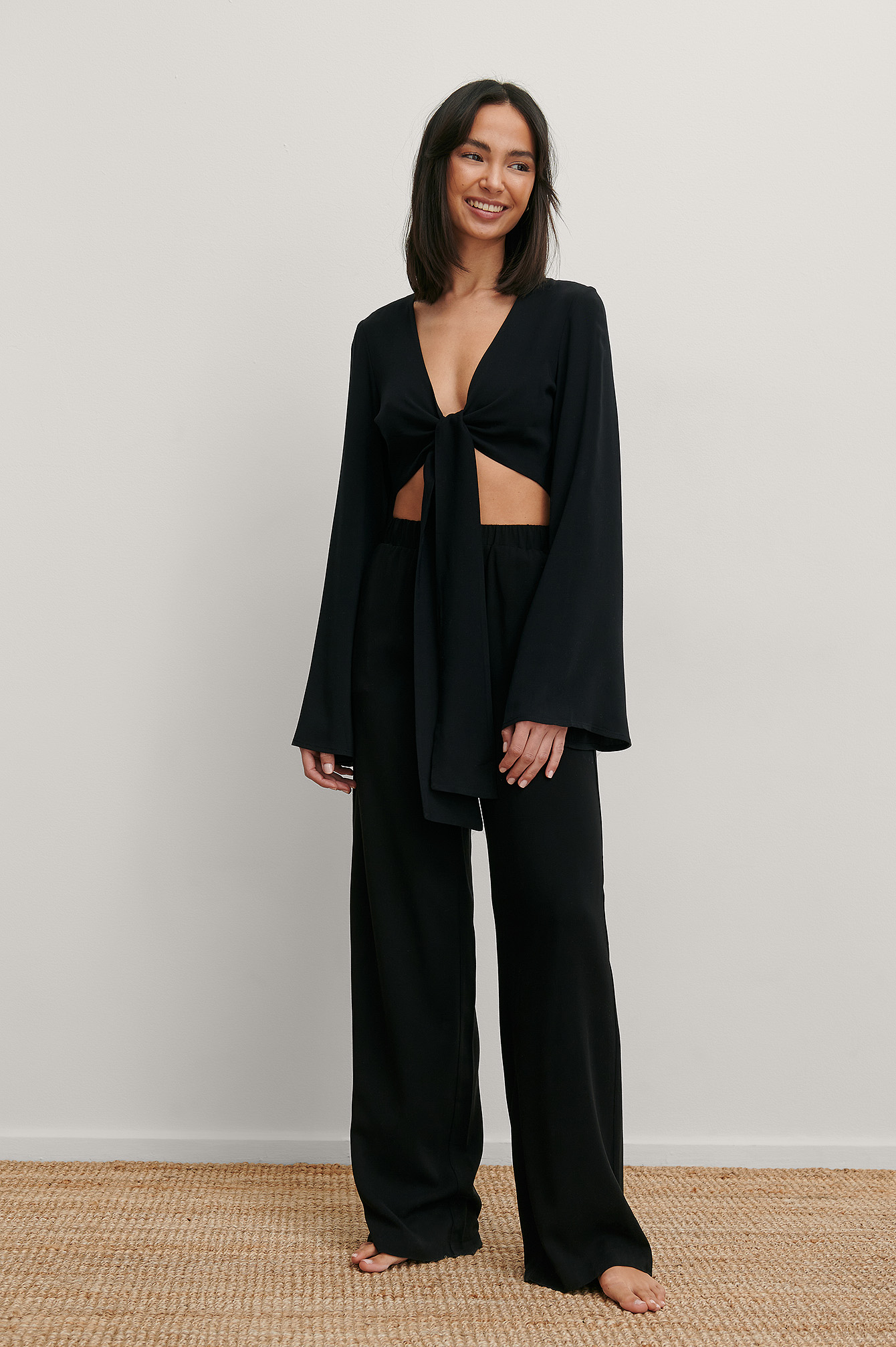 High Waist Loose Pants Black | na-kd.com