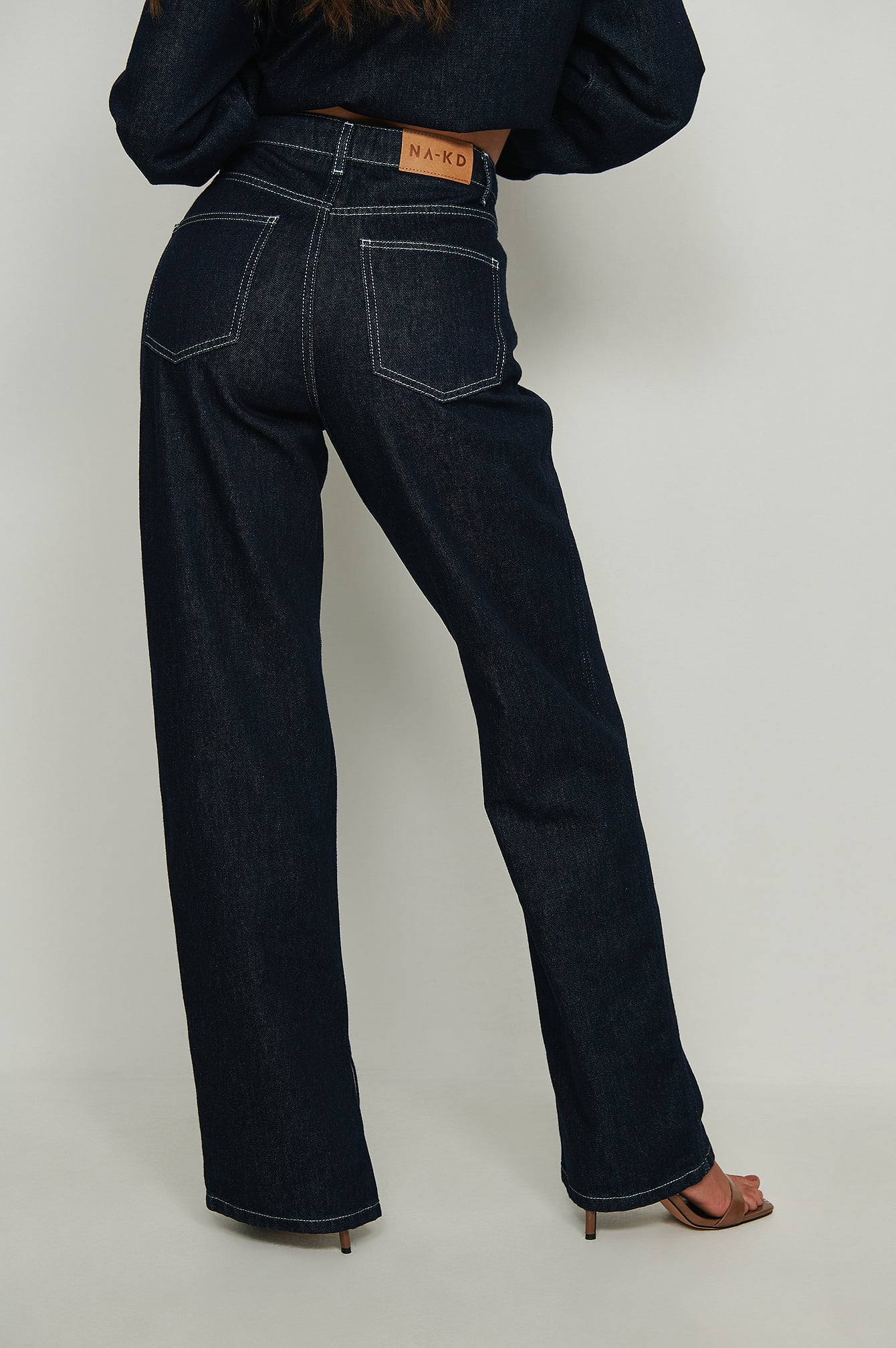 High-Waist Side-Slit Jeans