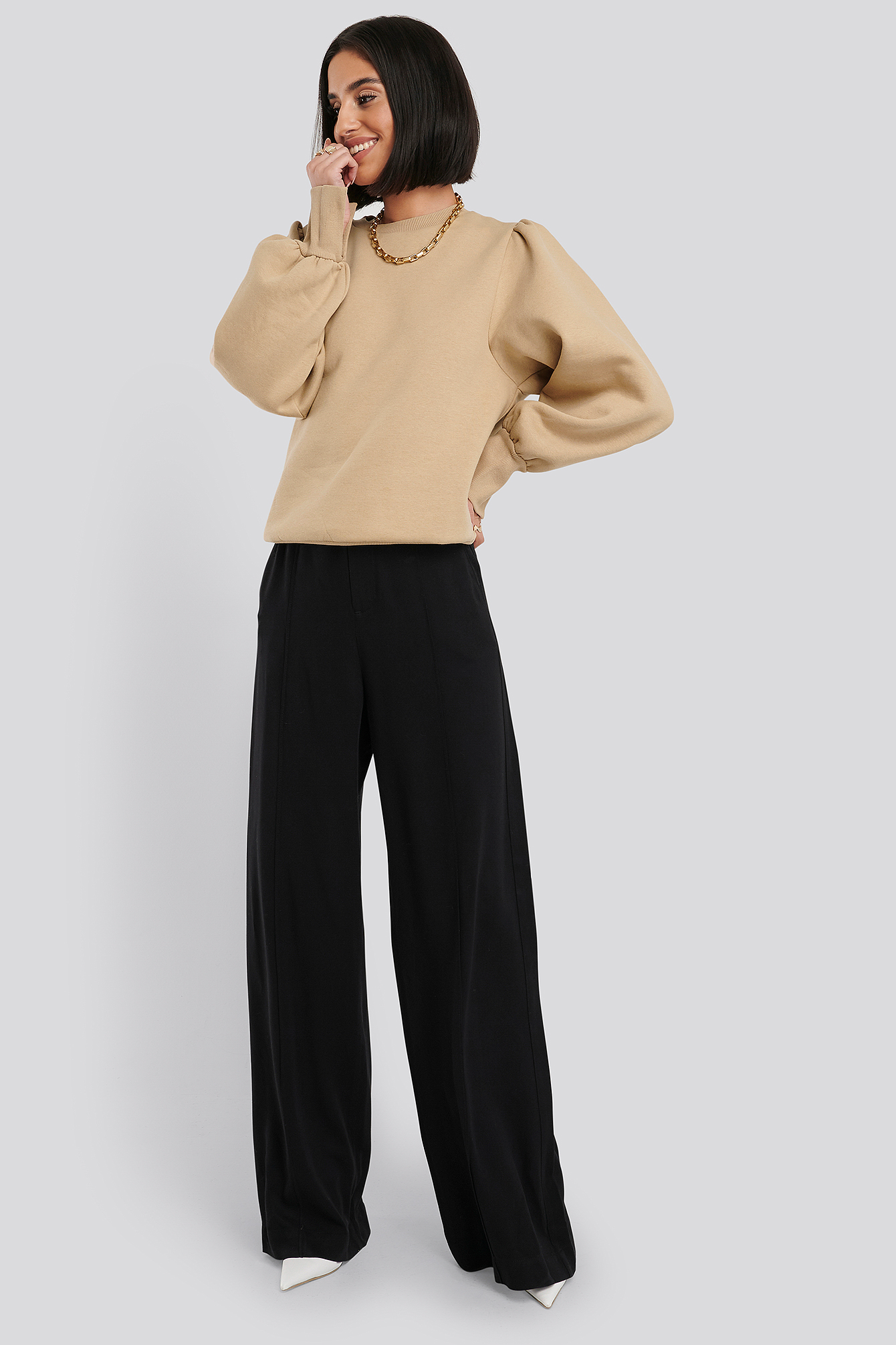 High Waist Wide Leg Pants Black