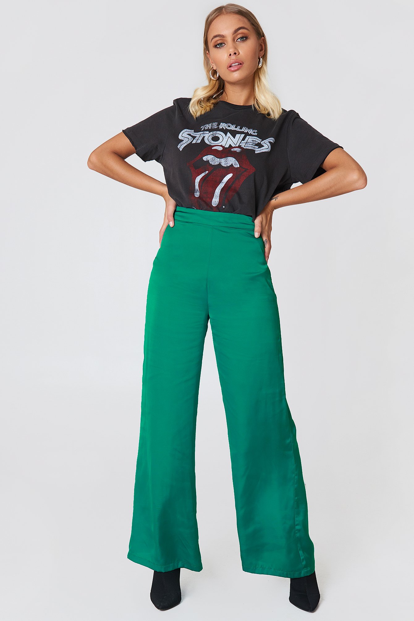 Na-kd High Waist Wide Satin Pants - Green Https://www.na-kd.com/poqcolorimages/green.png