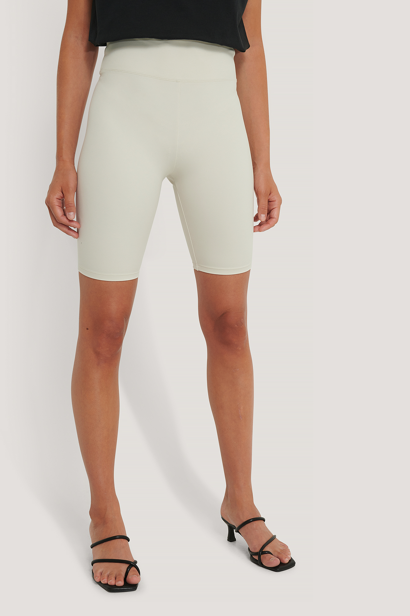 Highwaist Biker Pants Offwhite | na-kd.com