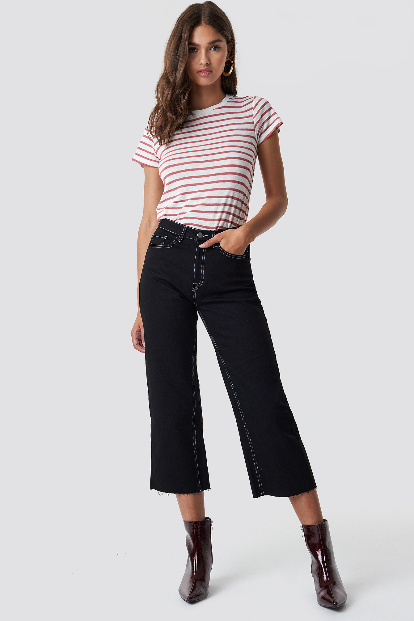 Highwaist Denim Culotte Midnight Black