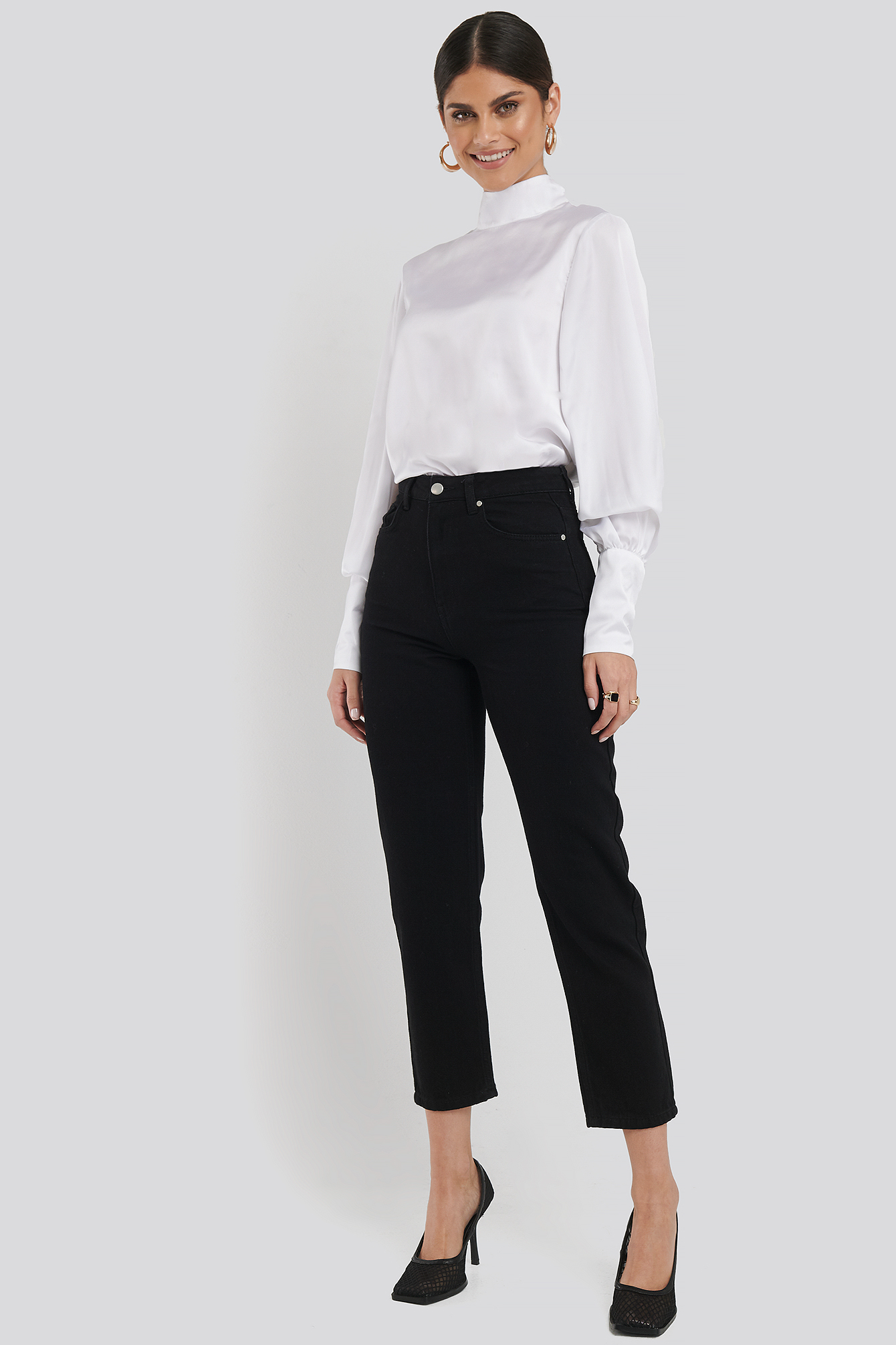 Highwaisted Straight Denim Black Wash