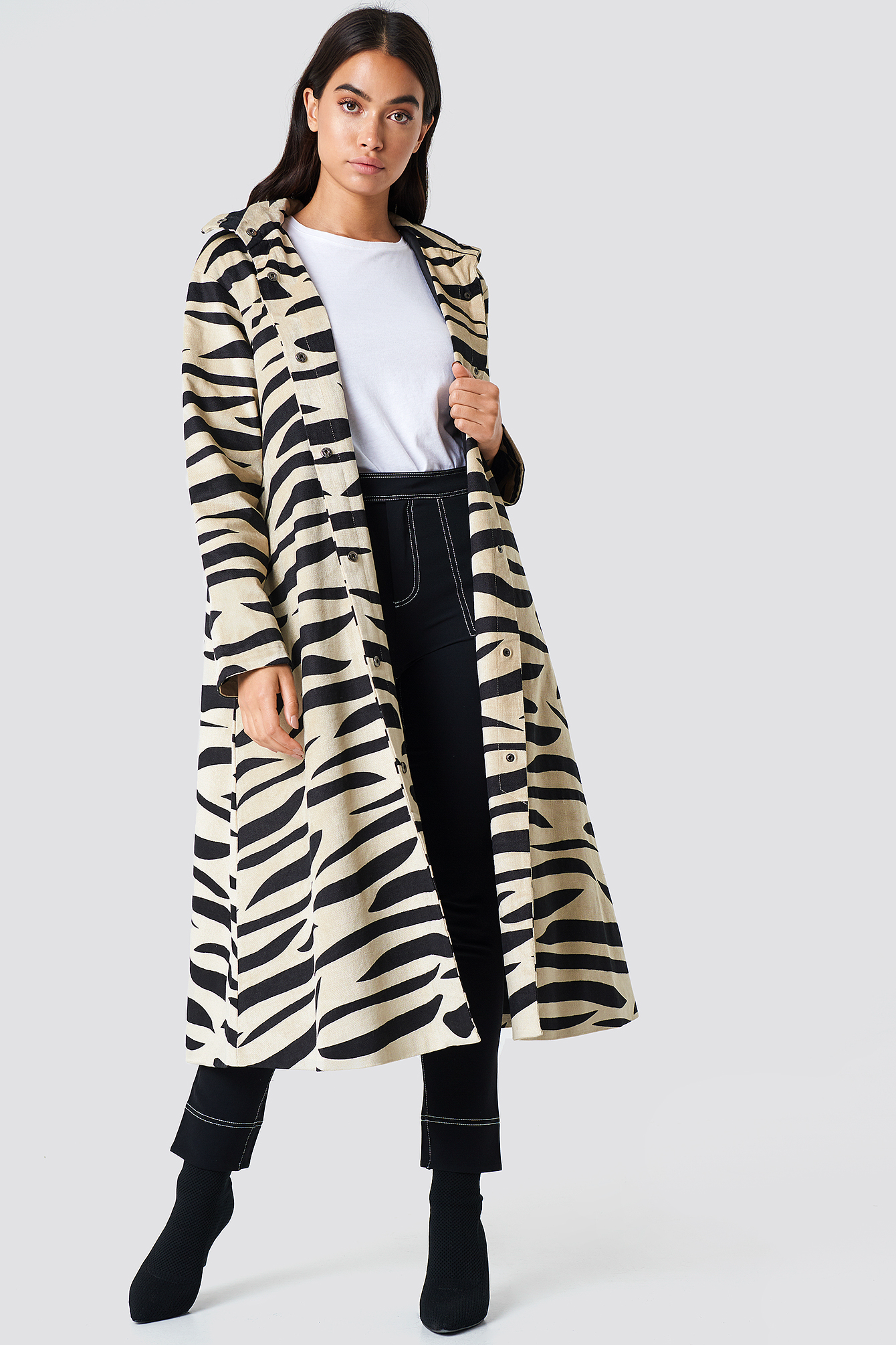 Hooded Zebra Parkas Zebra beige