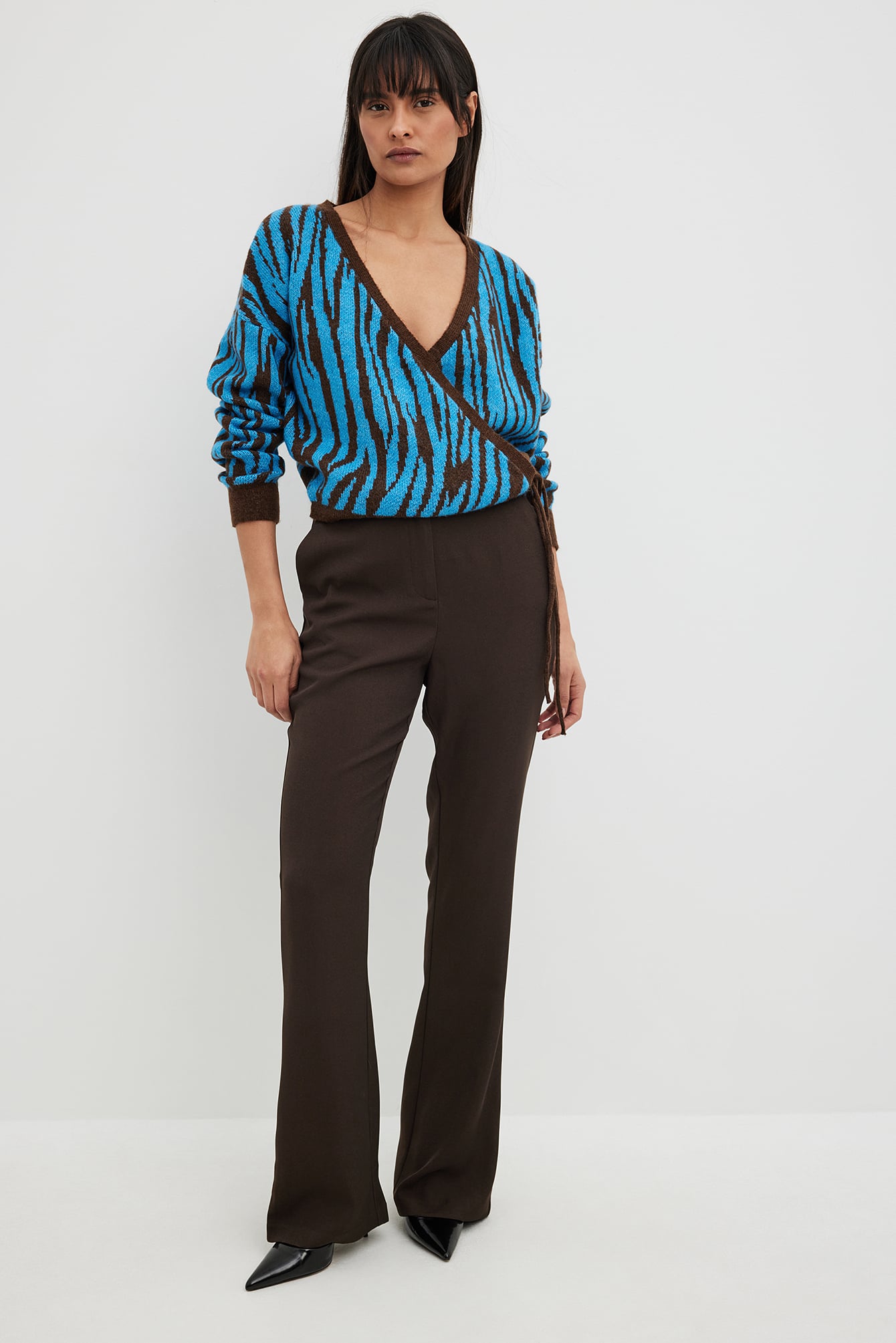 Plaid Jacquard Sweater Knit Top