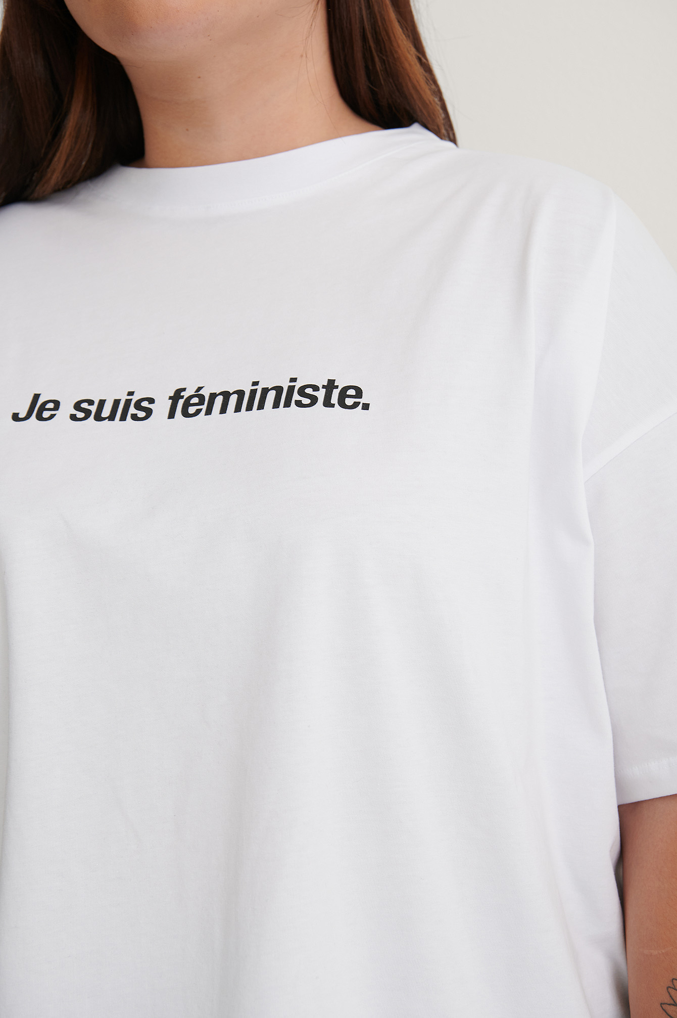 Ekologisk je Suis Feminist t-shirt Vit 