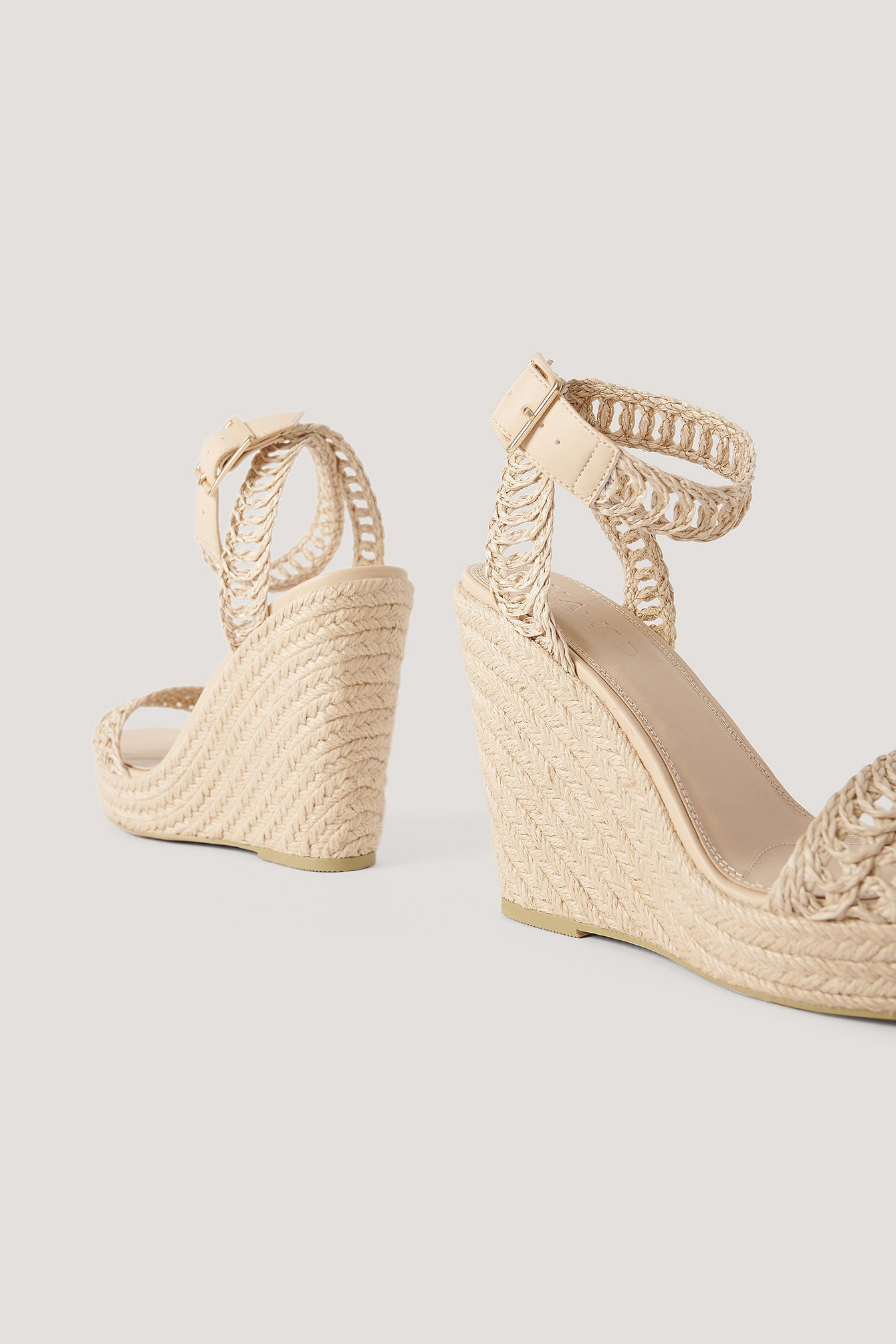 Jute Sole Braided Sandals Beige