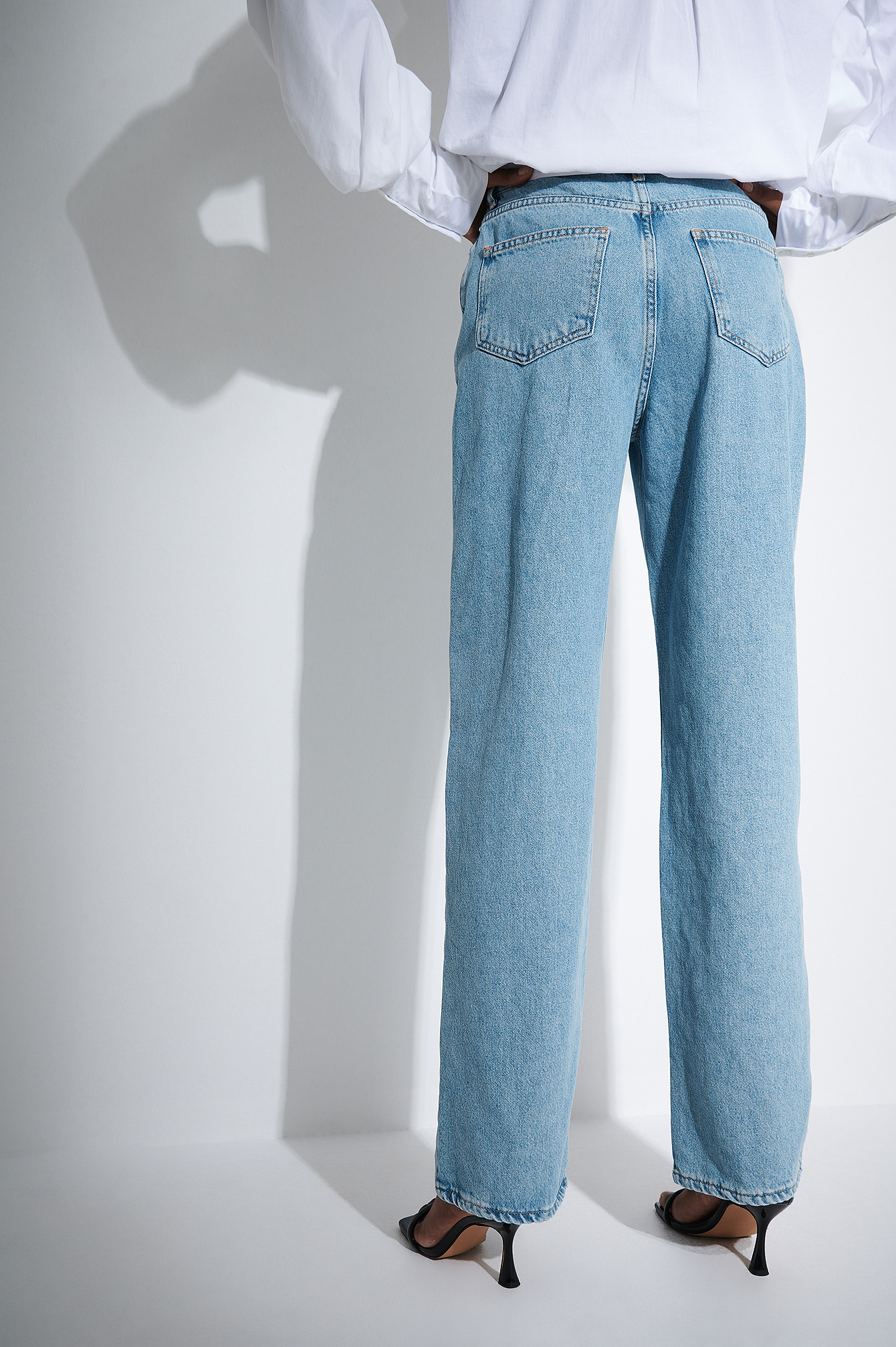 High Waist Loose Fit Denim Blue | na-kd.com