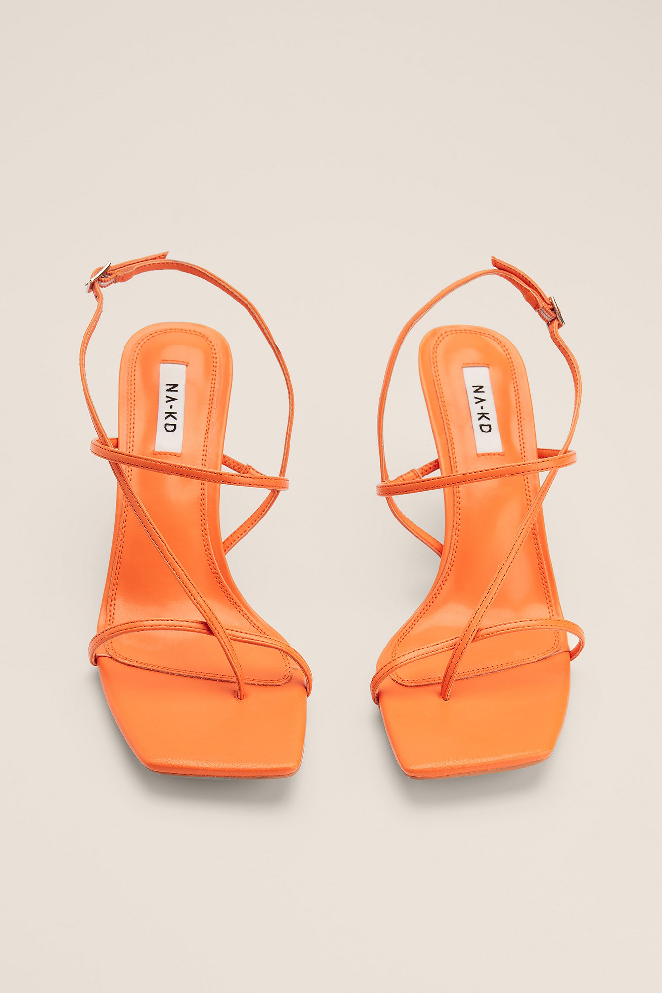 Orange Straps Detail Heels