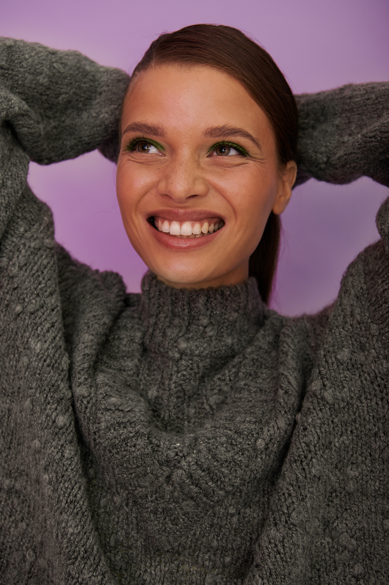 Knitted High Neck Sweater Grey NAKD