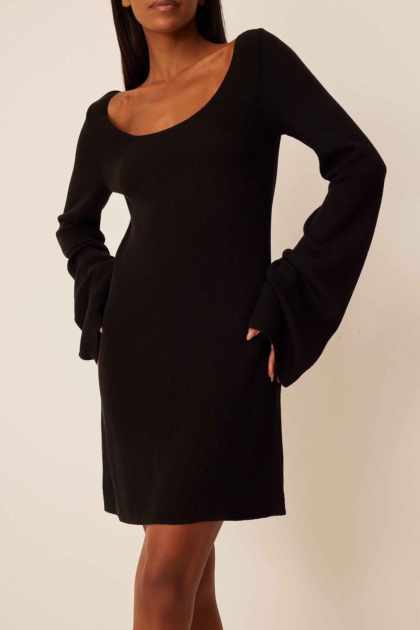Black Knitted Mini Dress