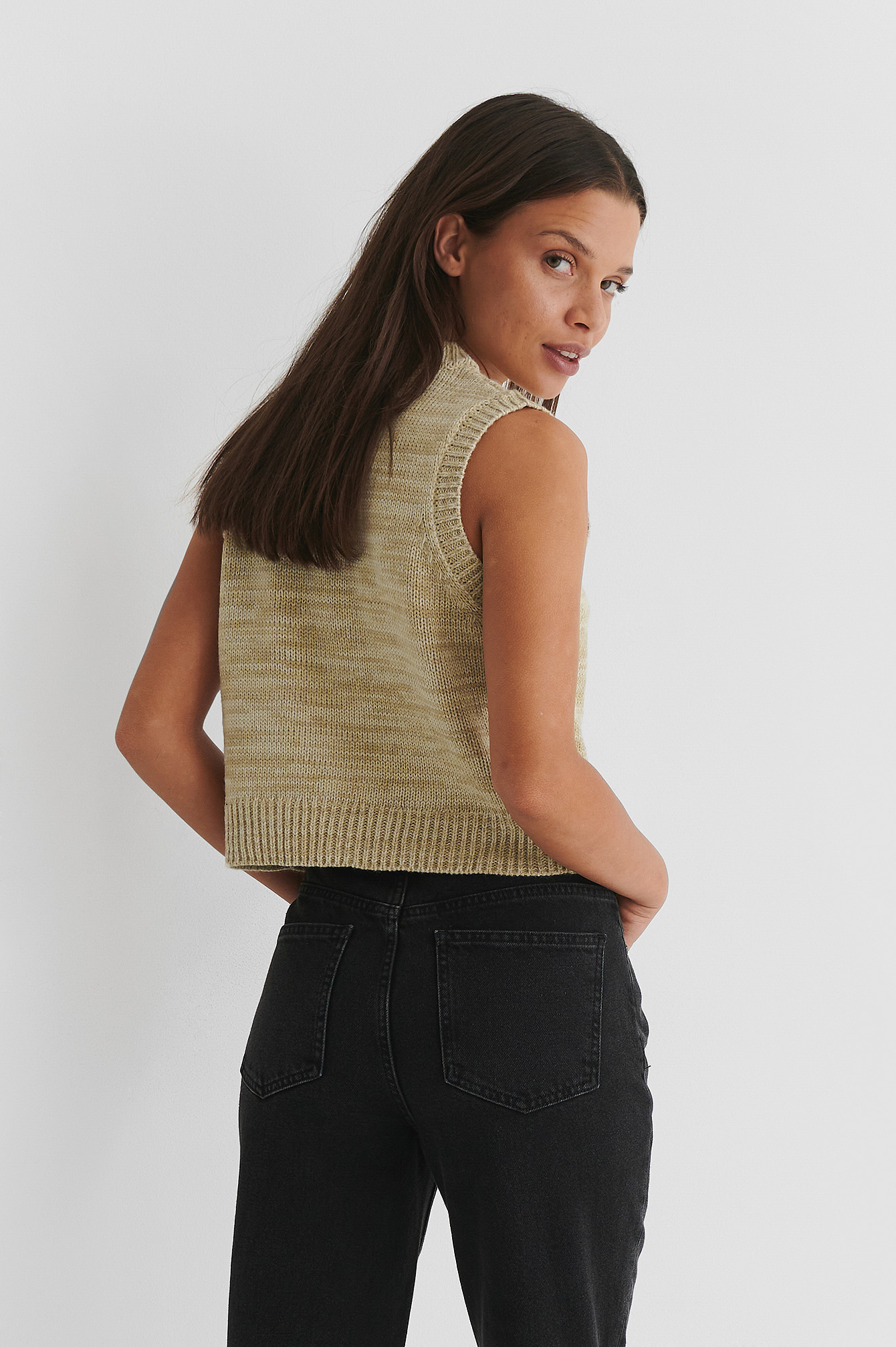 Knitted Vest Beige | na-kd.com
