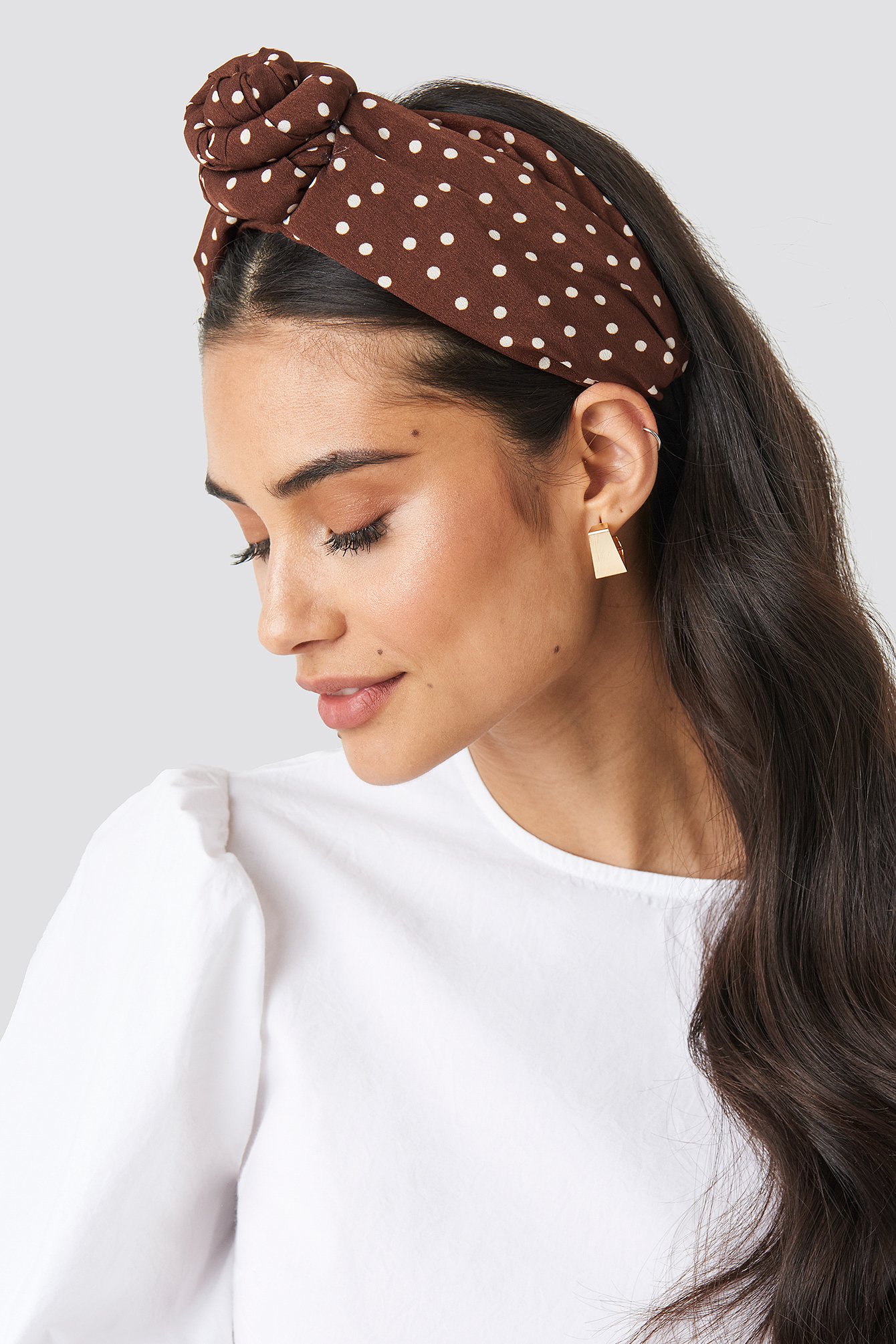 Brown NA-KD Accessories Knot Detailed Hairband