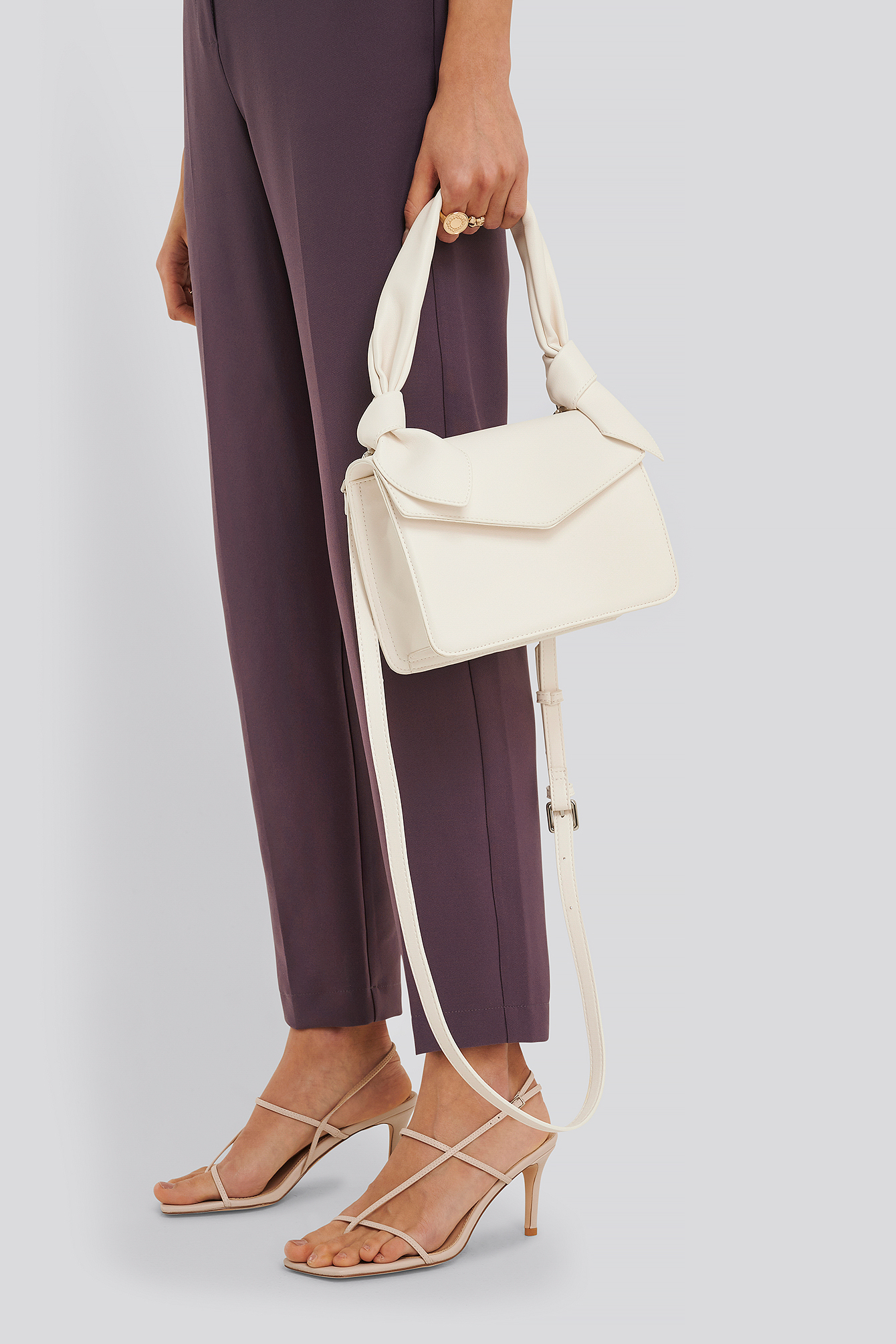 Knot Envelope Crossbody Bag White