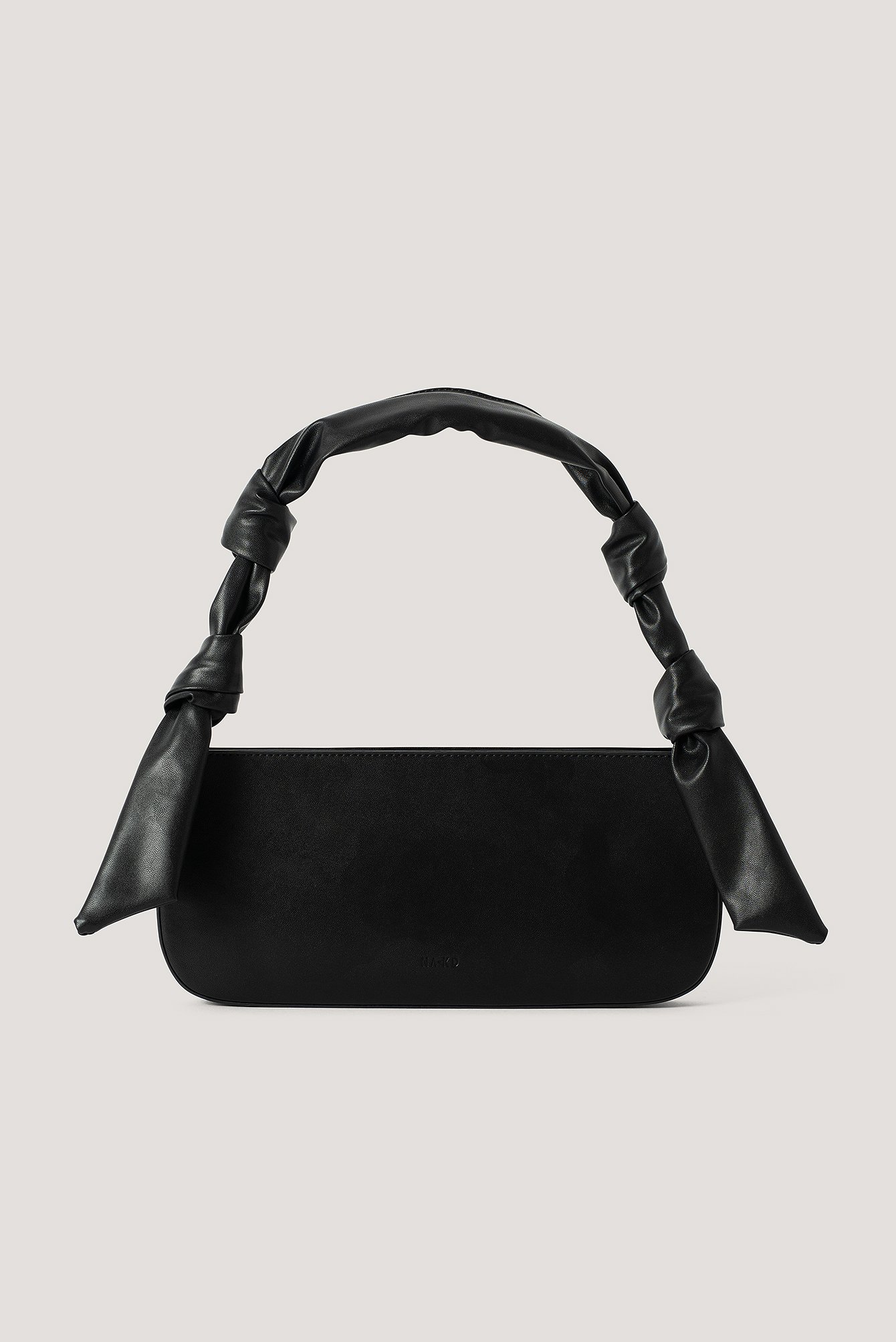 Black Knot Strap Baguette Bag