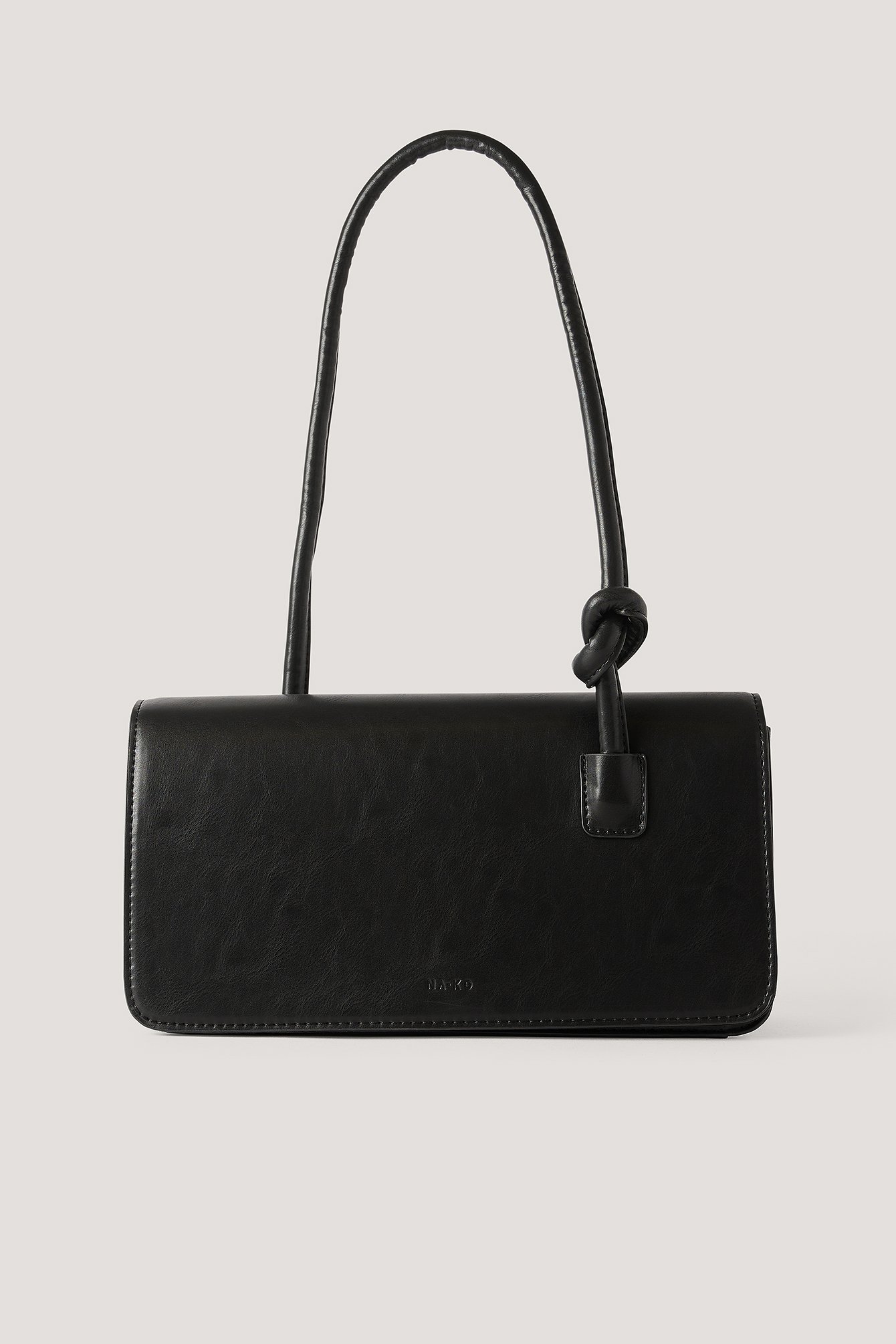 Knot Strap Wide Shoulder Bag Black