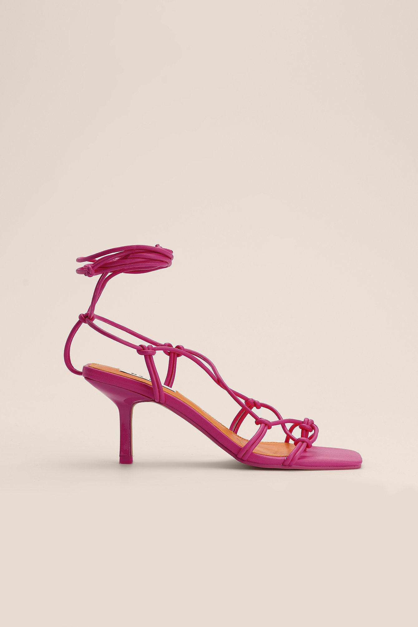 NA-KD Shoes Stilettos med knutet ankelband - Pink