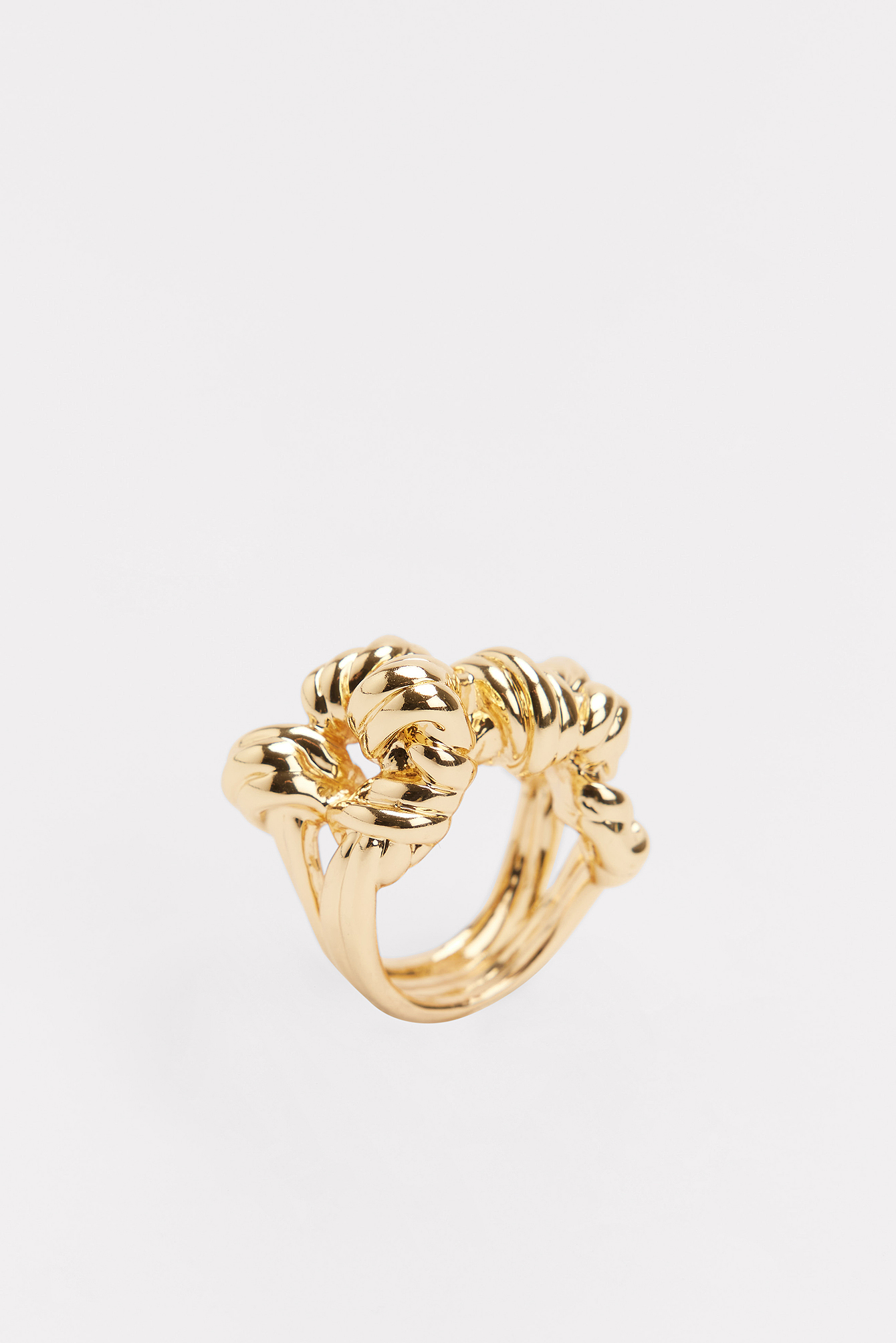 Gold Stor ring med knude