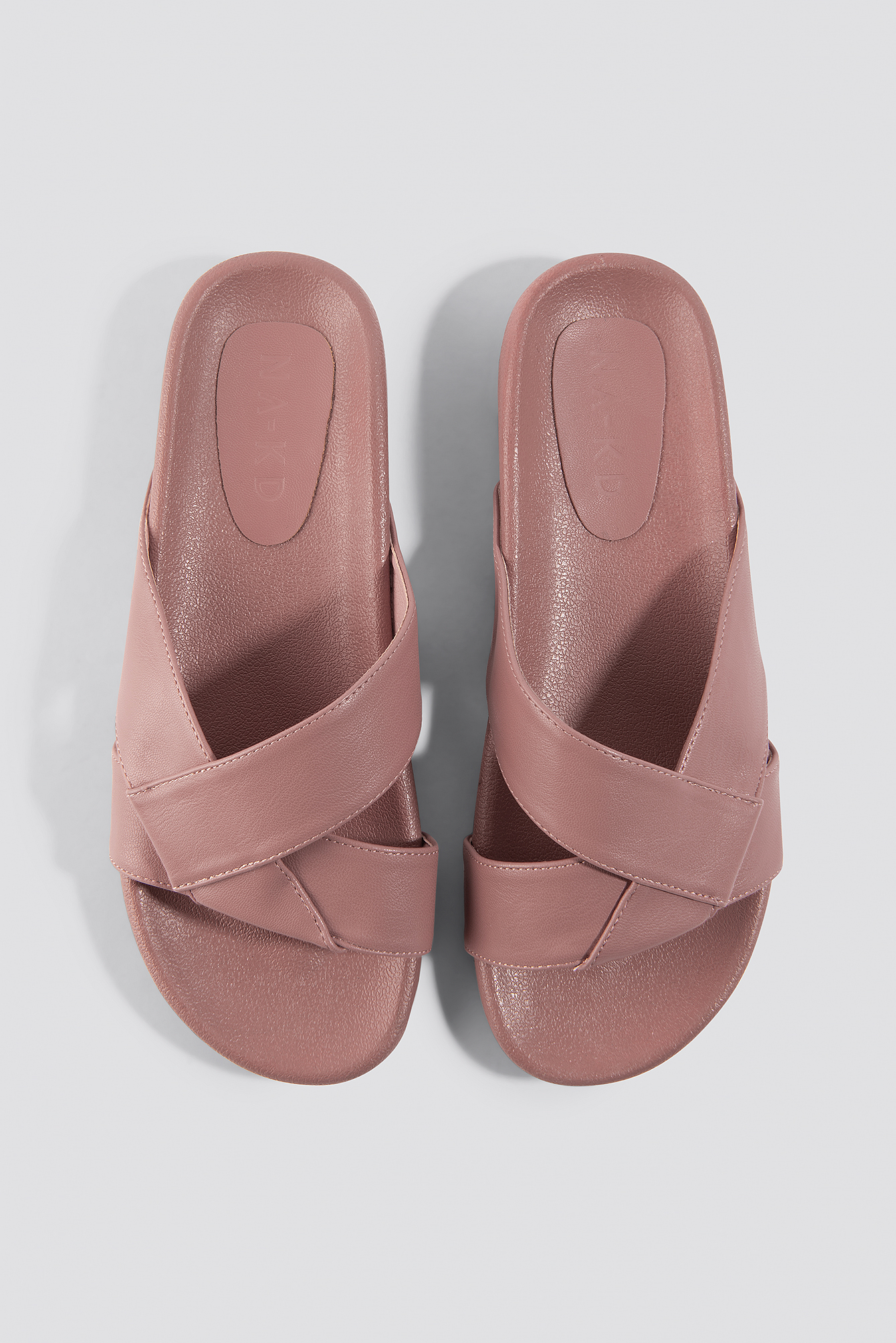 Knotted PU Slippers Dusty Pink