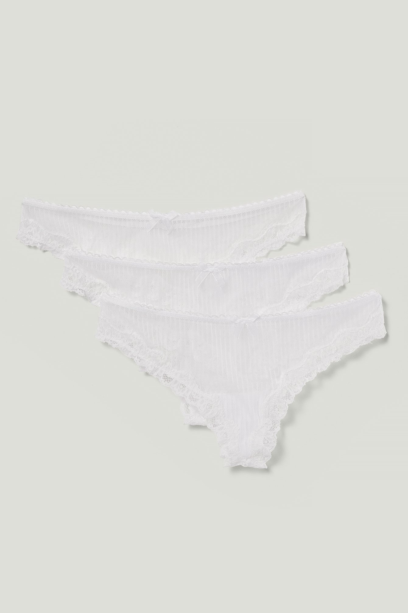 White 3-pack Lace Basic Thong