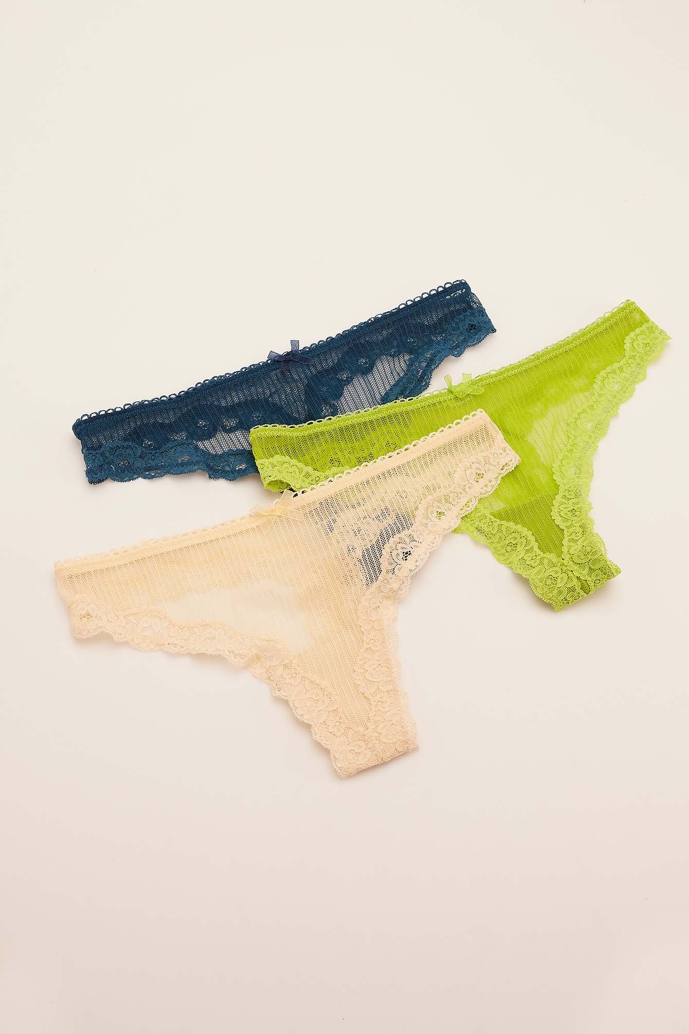 Lime Mix 3-pack Lace Basic Thong