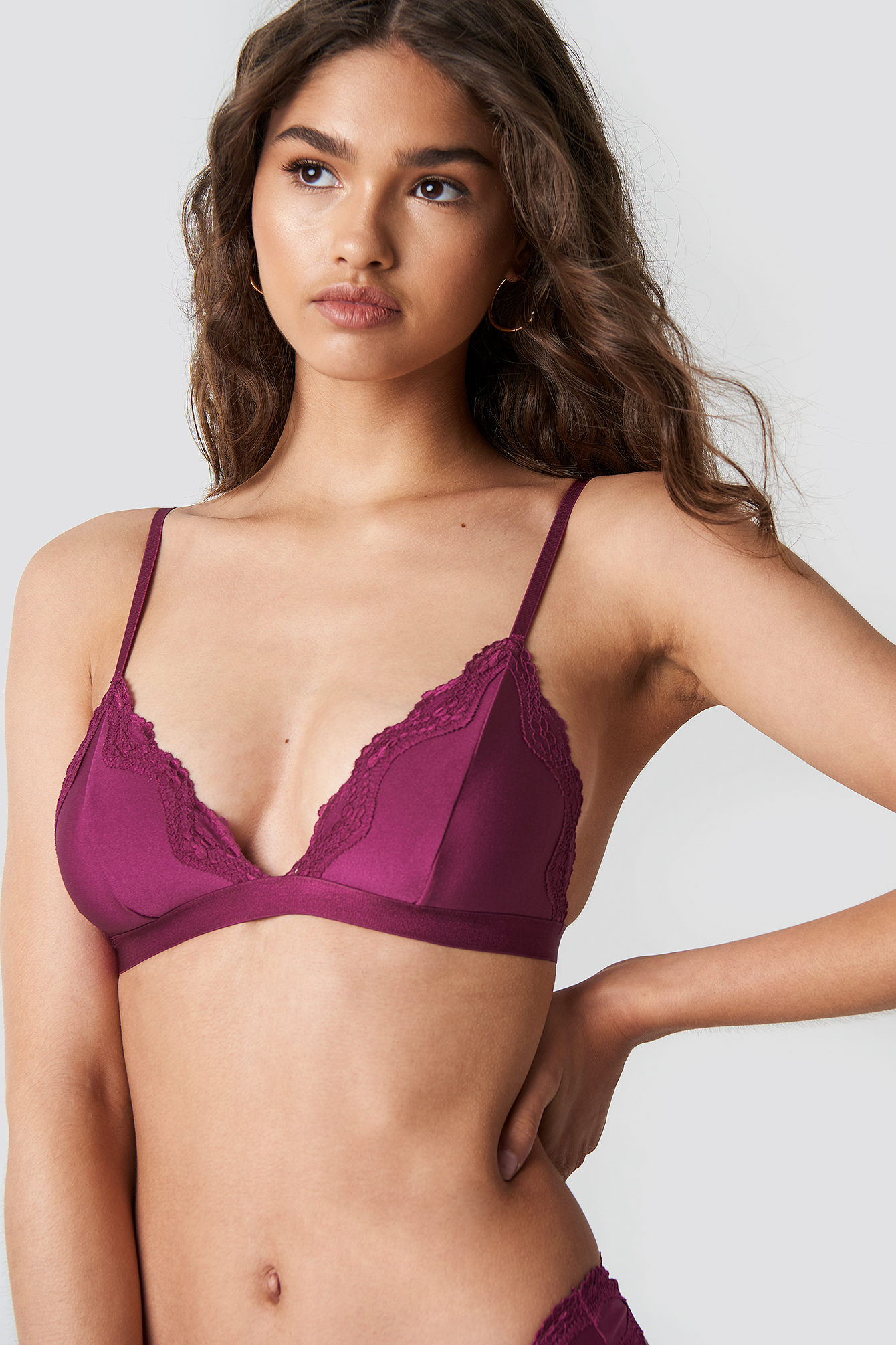 Lace Edge Micro Bra Burgundy