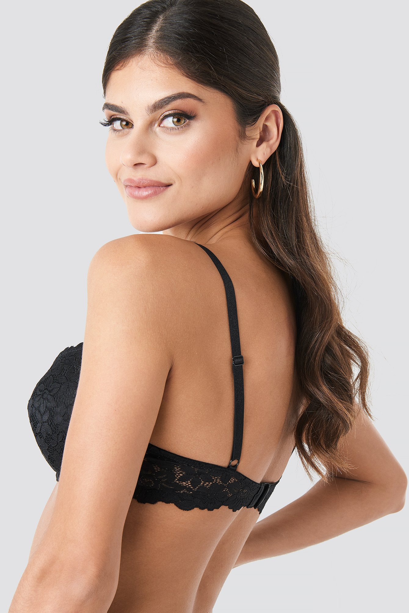 Black Lace Padded Cup Bra