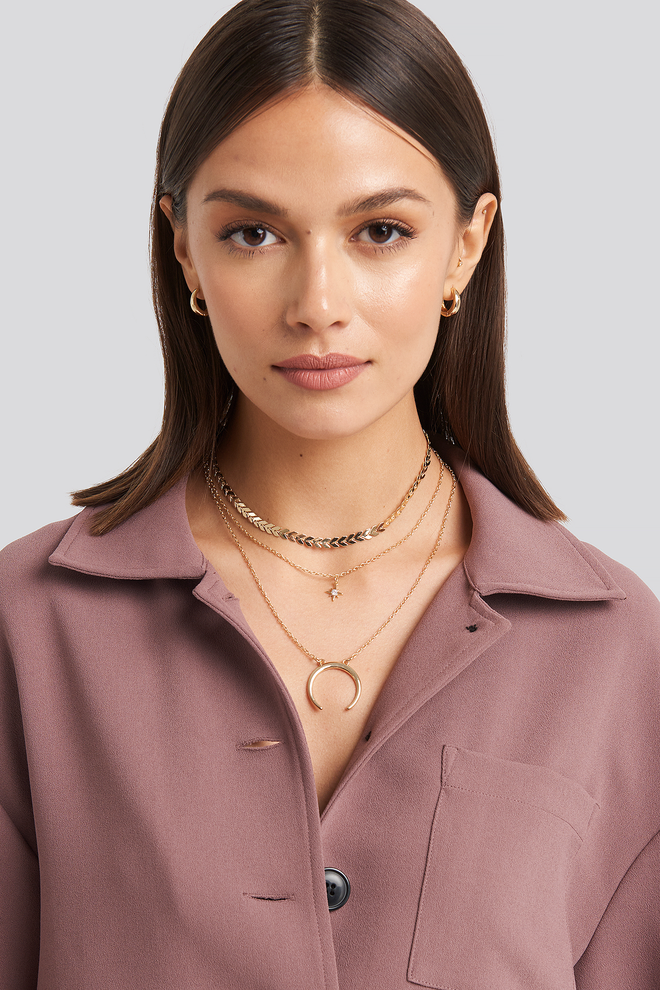 Layered Braided Chain Necklace Gold