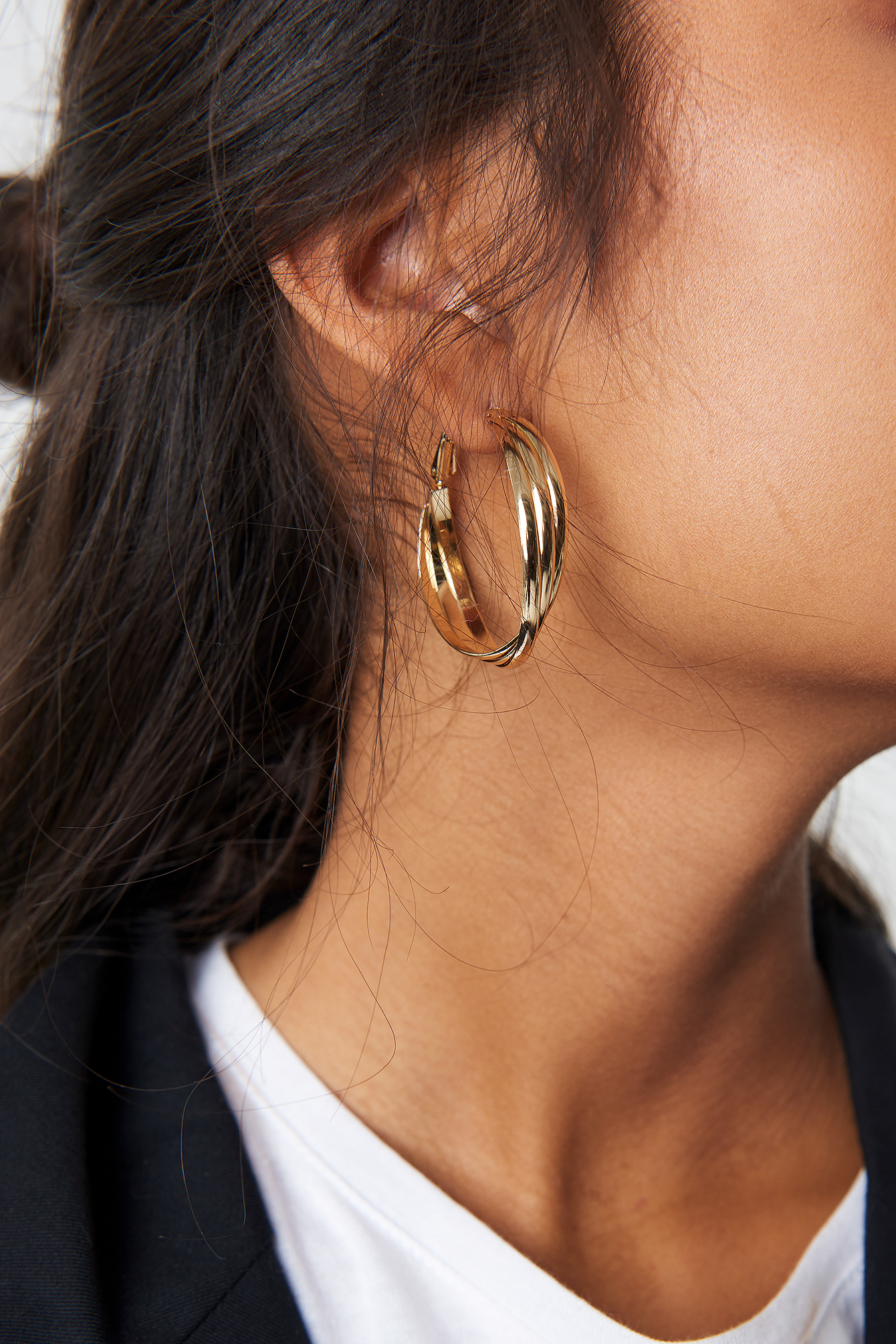 Layered Hoop Earrings Gold