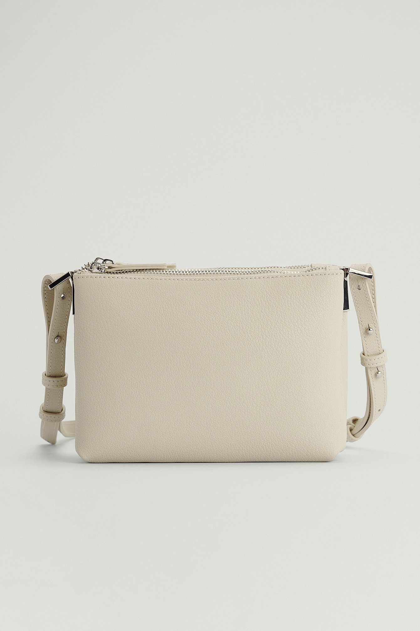 Creme Leather Compartment Bag