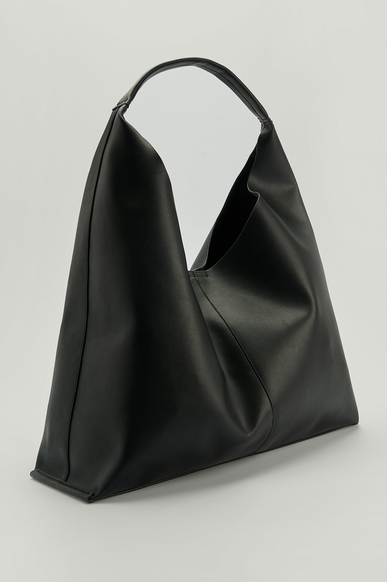 Black Læder shoppingtaske