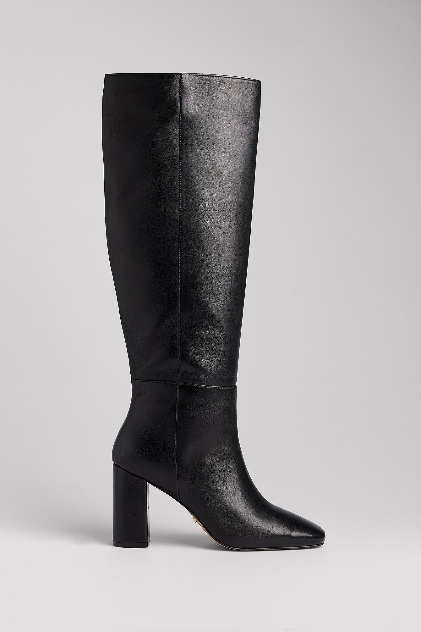 Leather Knee High Boots Black