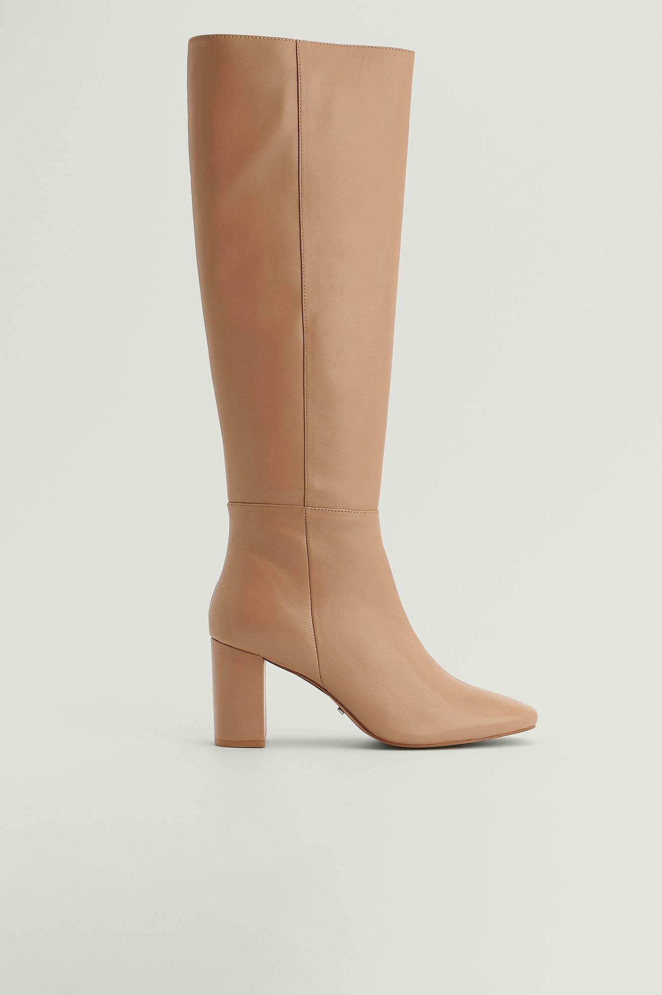 NA-KD Shoes Leather Knee High Boots - Beige
