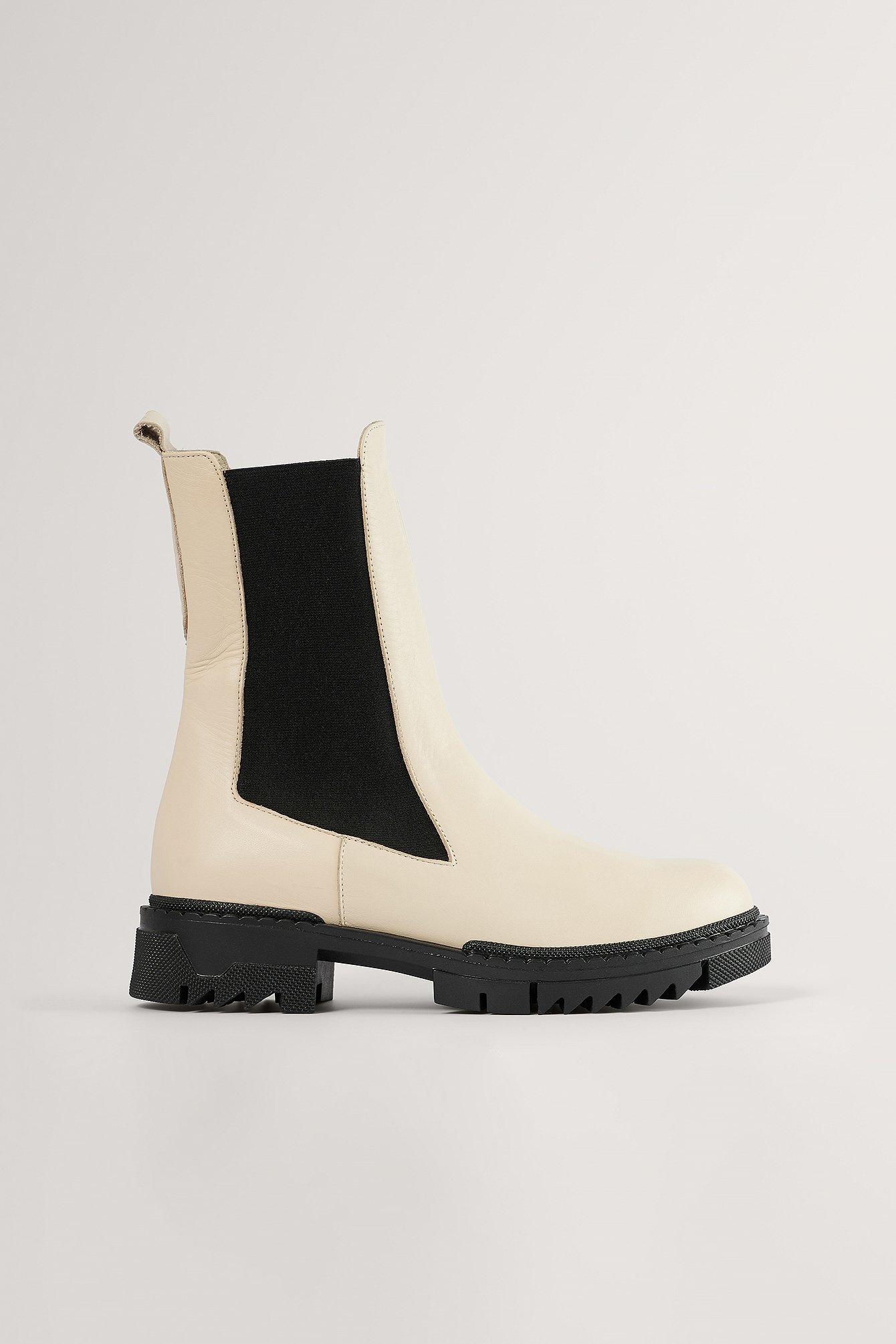 Leather Profile Chelsea Boots Beige | NA-KD
