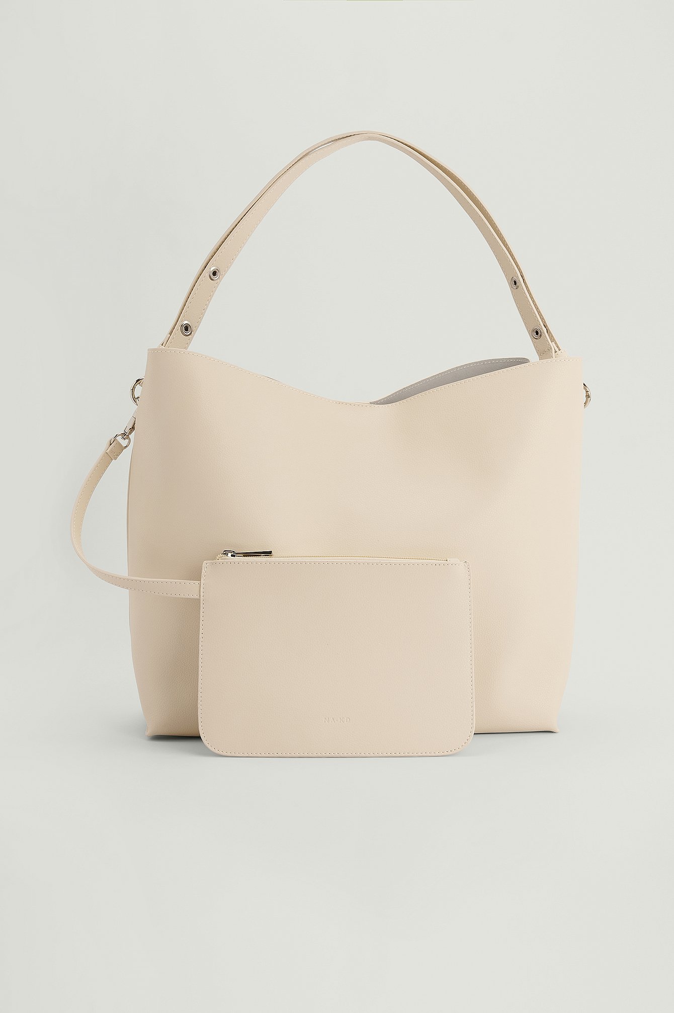Beige Leather Tote