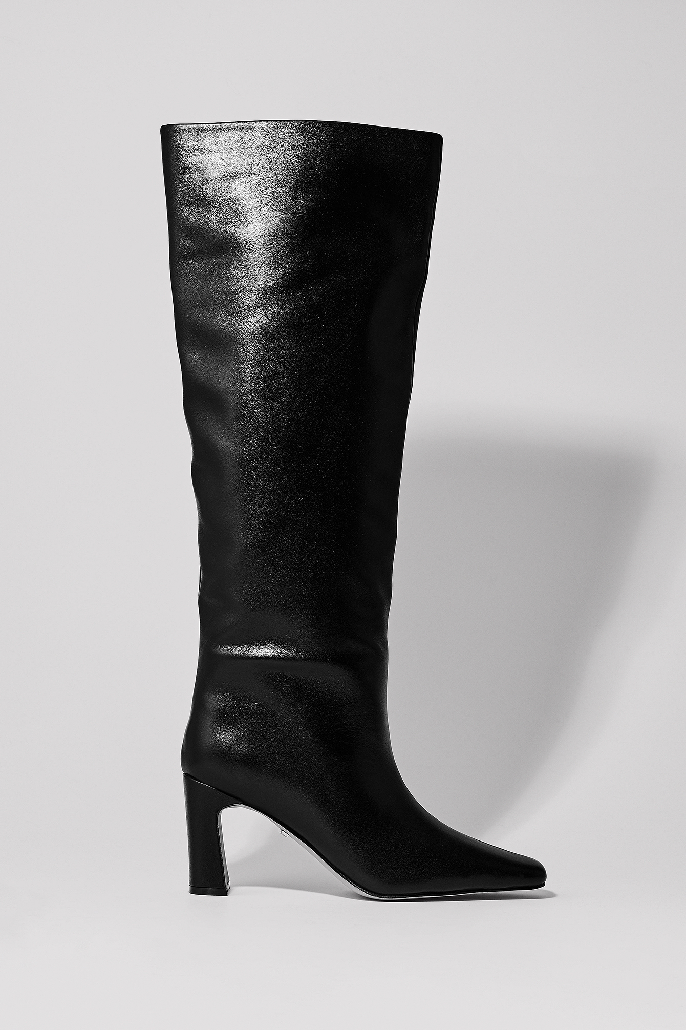 Leather Shaft Boots Black | na-kd.com