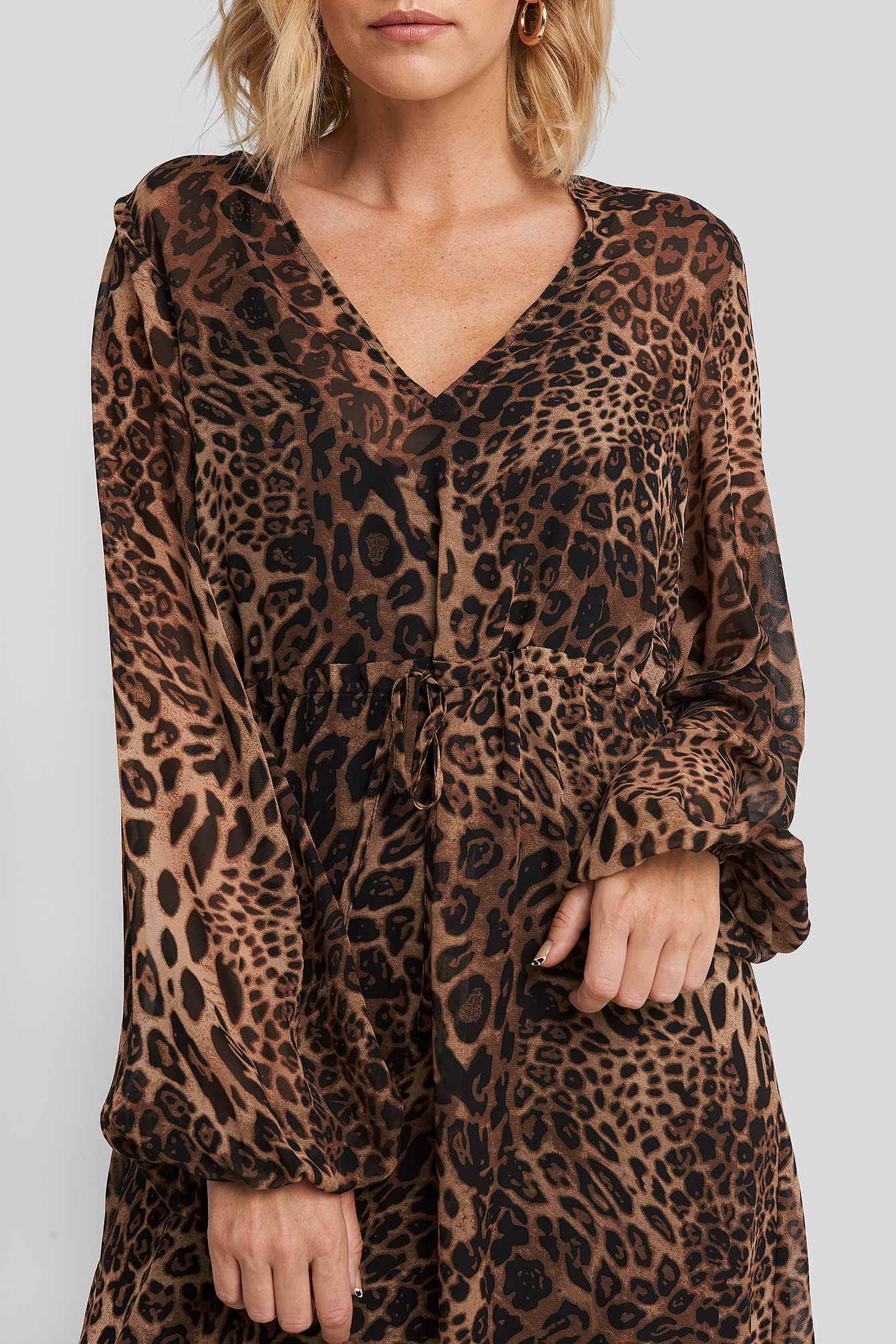 Leo Drawstring Dress Leopard | na-kd.com