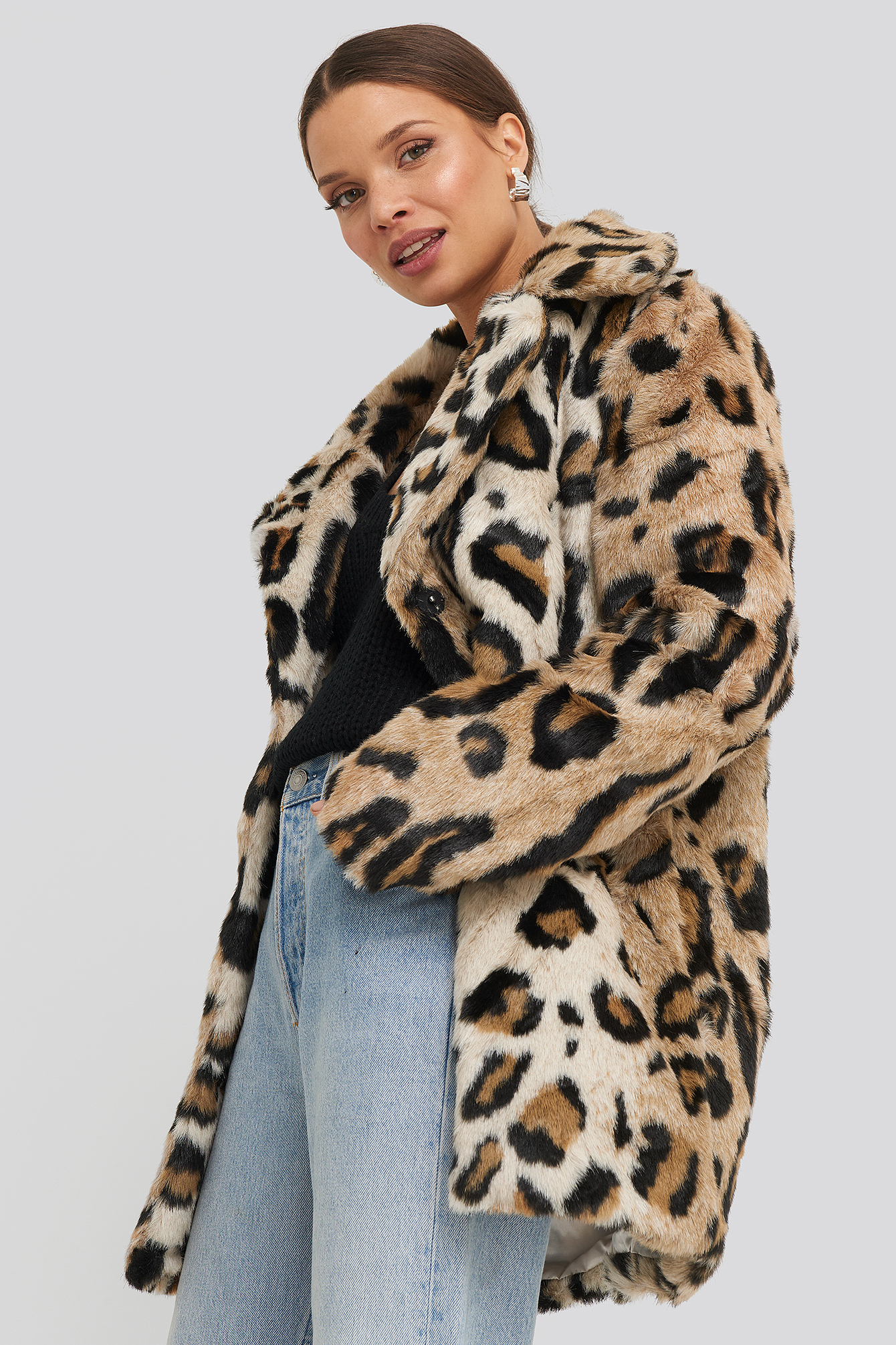 Leo Faux Fur Jacket Leoprint