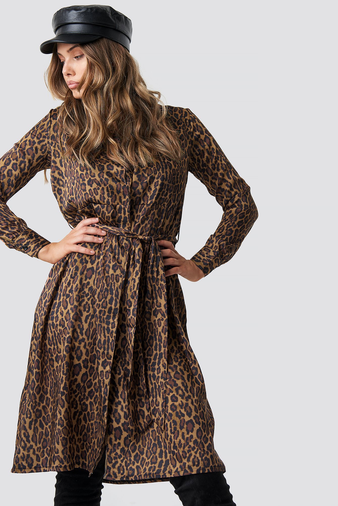 Leopard Print Satin Dress Leopard