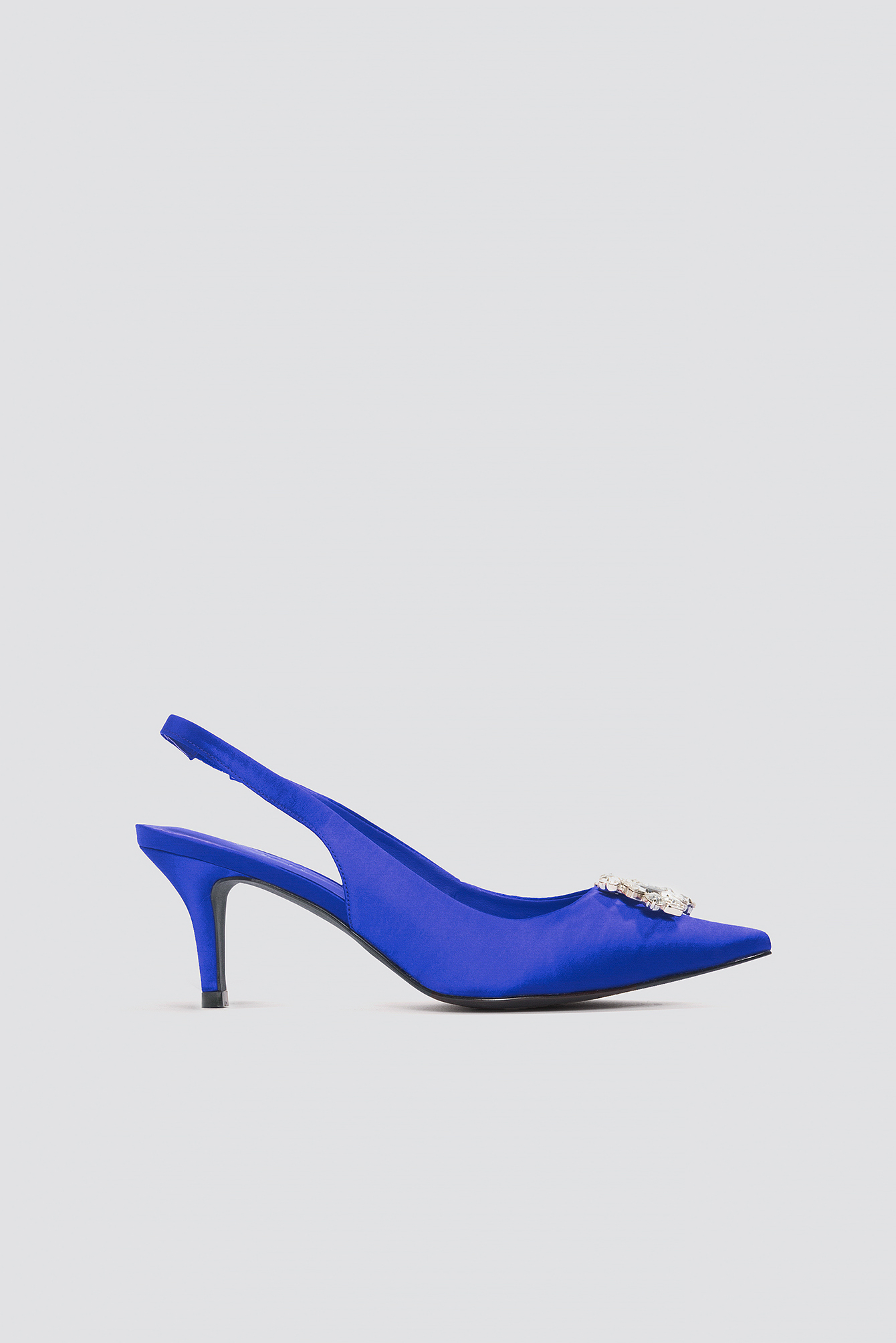 Light Embellished Kitten Heel Pumps Cobalt