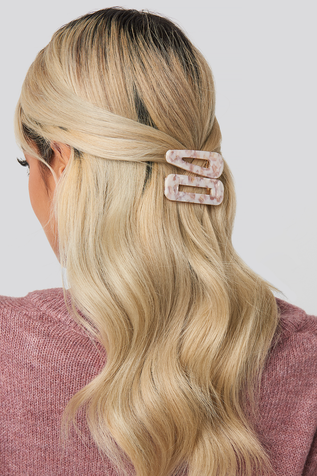 Light Stony Hairclips Offwhite/Pink
