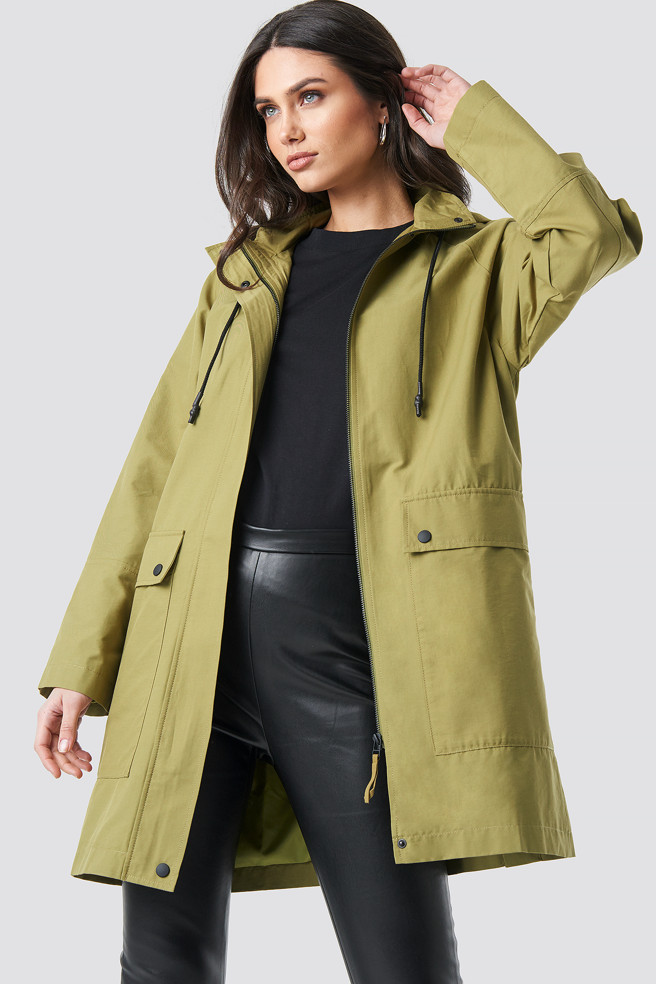 Lightweight Hooded Parka Green
