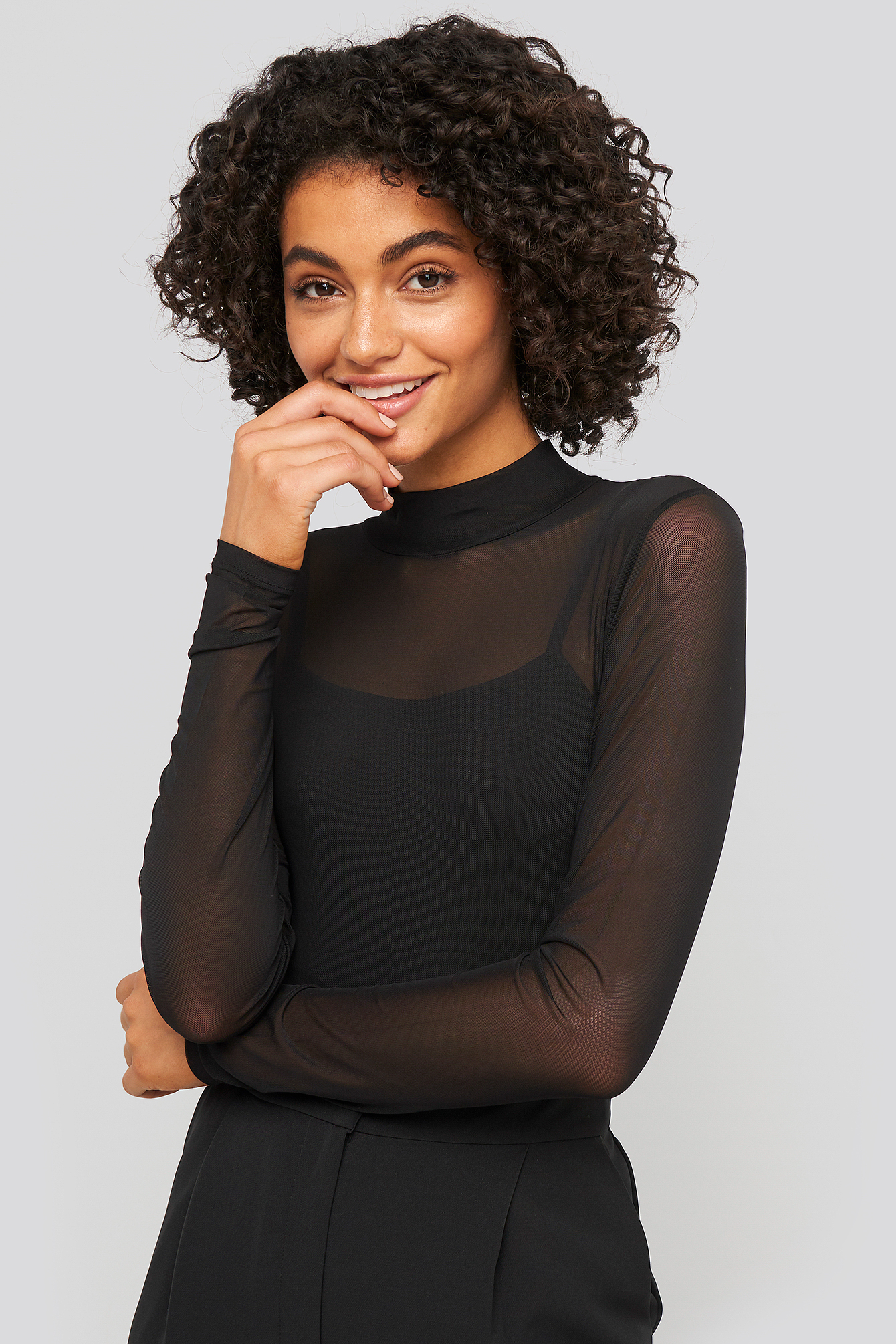 Lined Mesh Polo Body Black