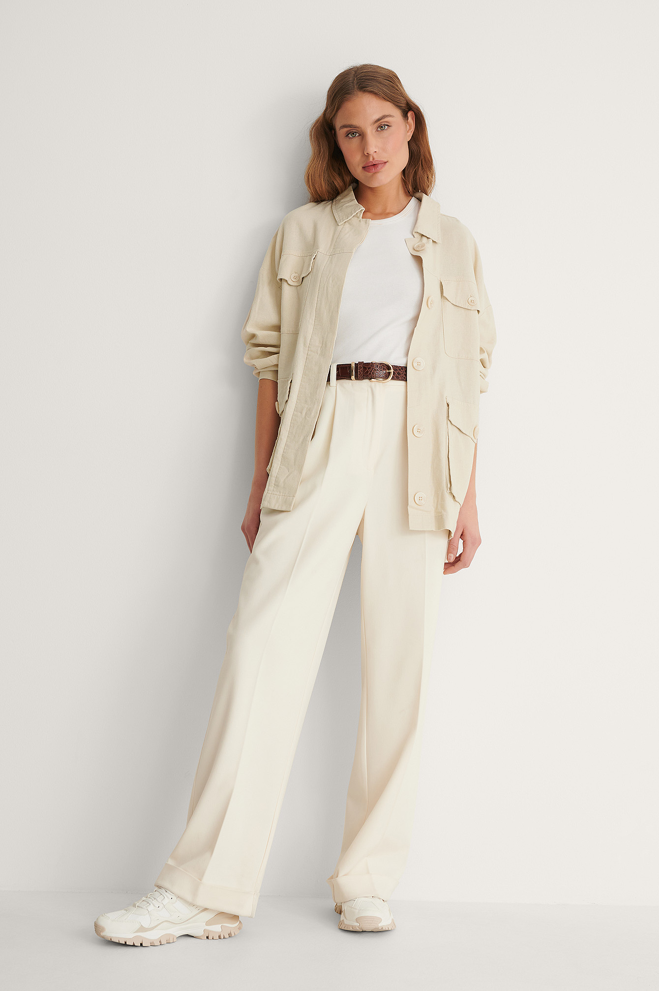 Linen overshirt womens Clearance