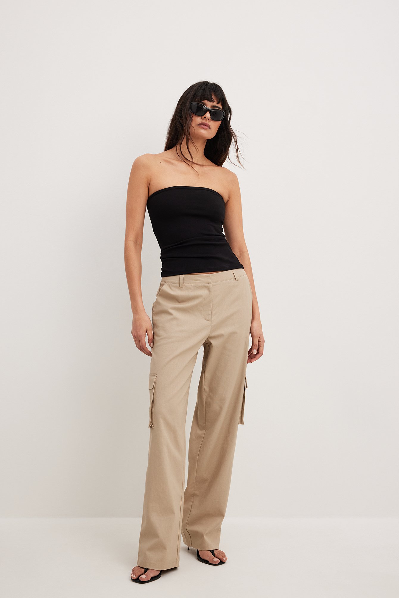 Twill Cargo Pants - Light beige - Ladies | H&M US