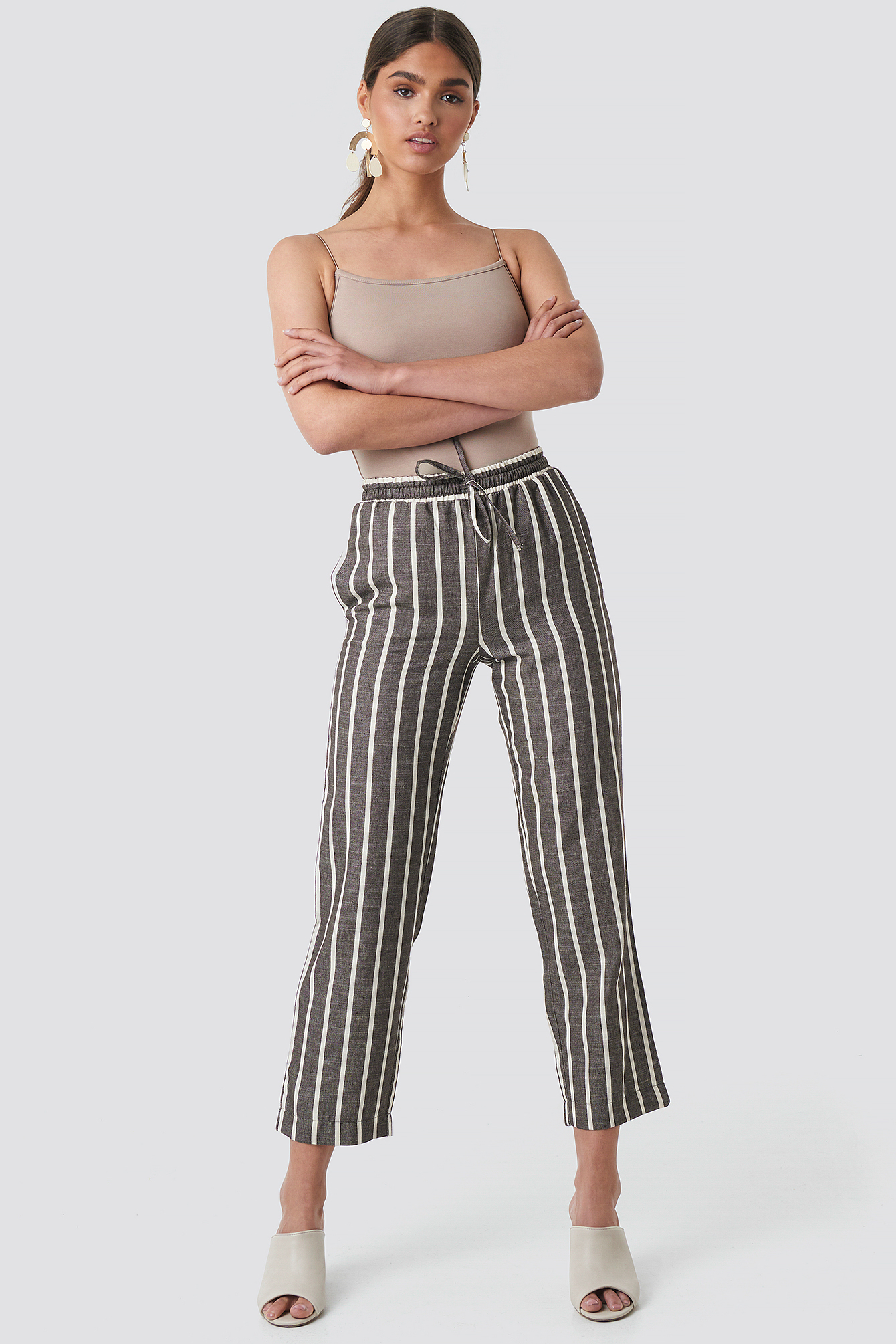 linen striped pants