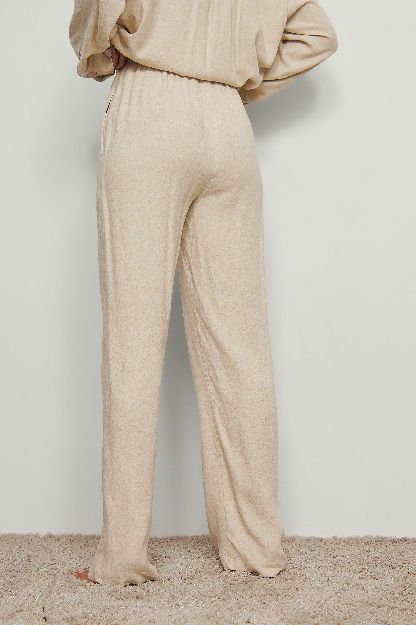 Linen Loungewear Pants Beige