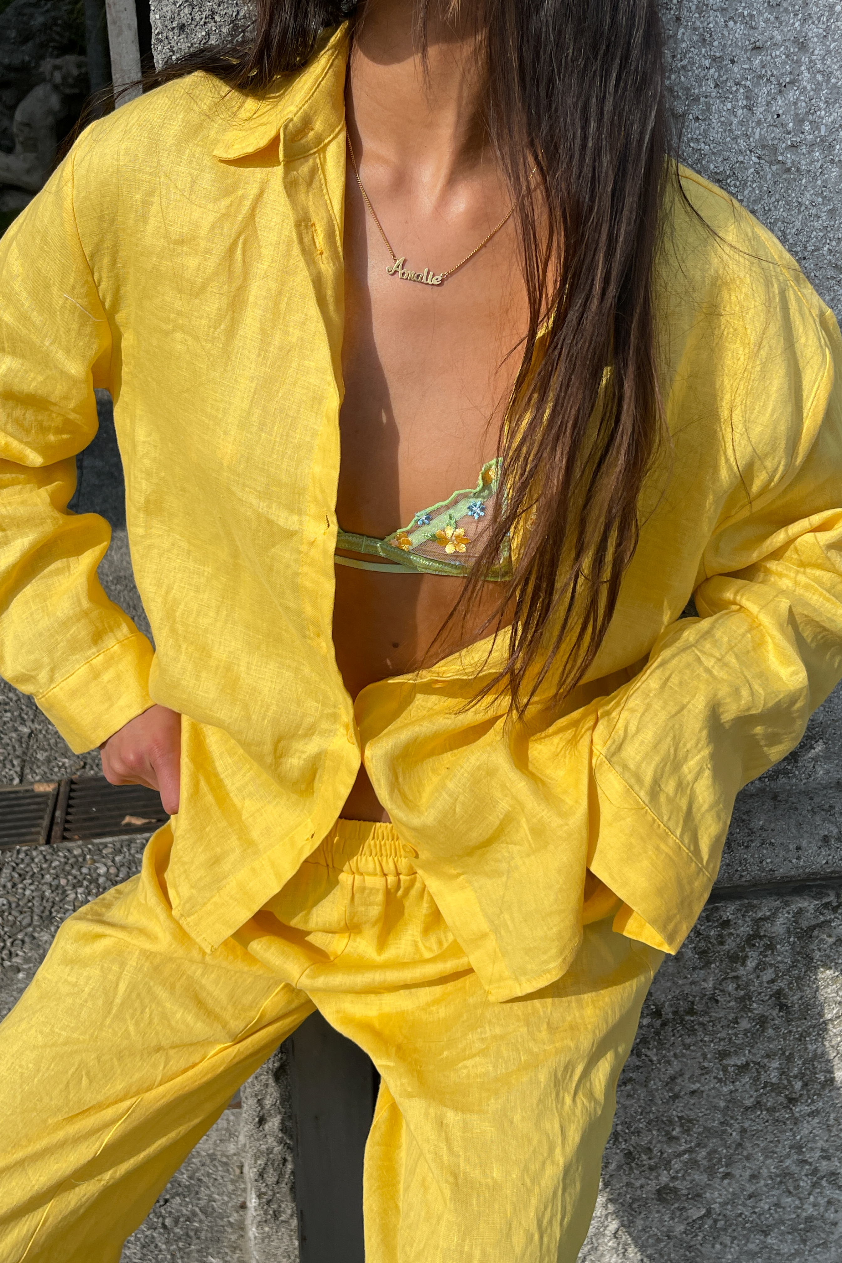Yellow Leinenhemd