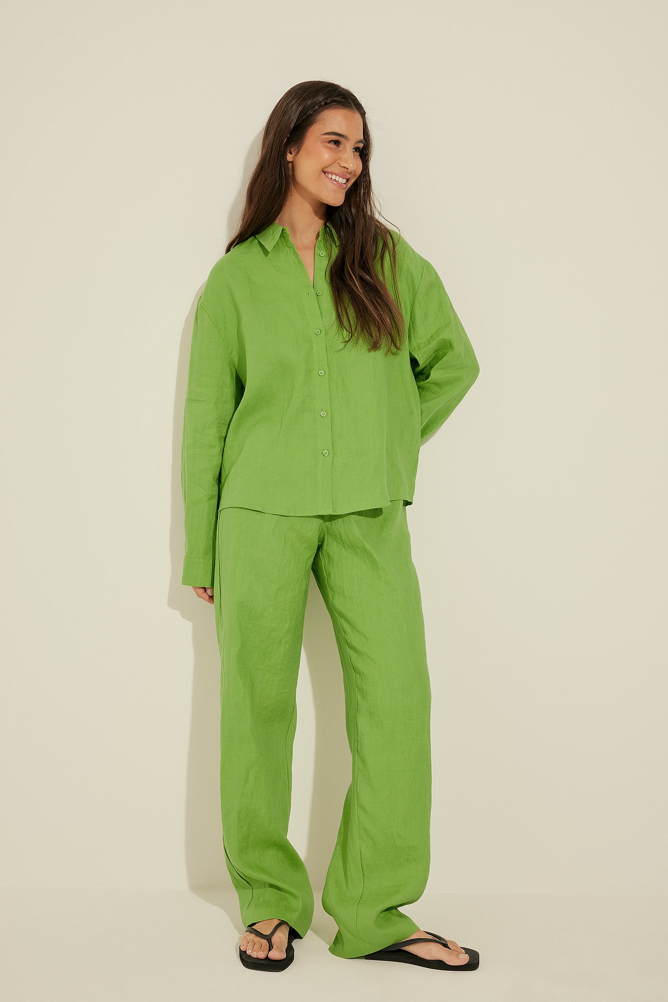 Green Pantalón de lino